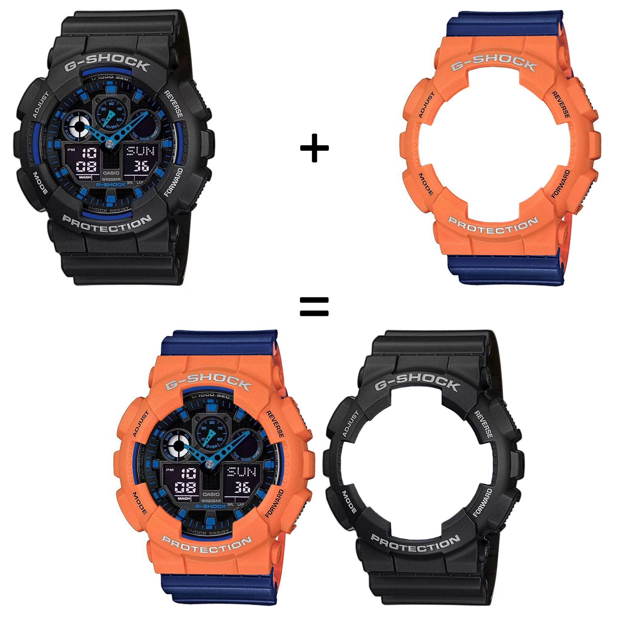 Casio SET GA-100-1A2ER + BEZEL 10589006 + PASEK 10527467 zegarek - miniatura 2