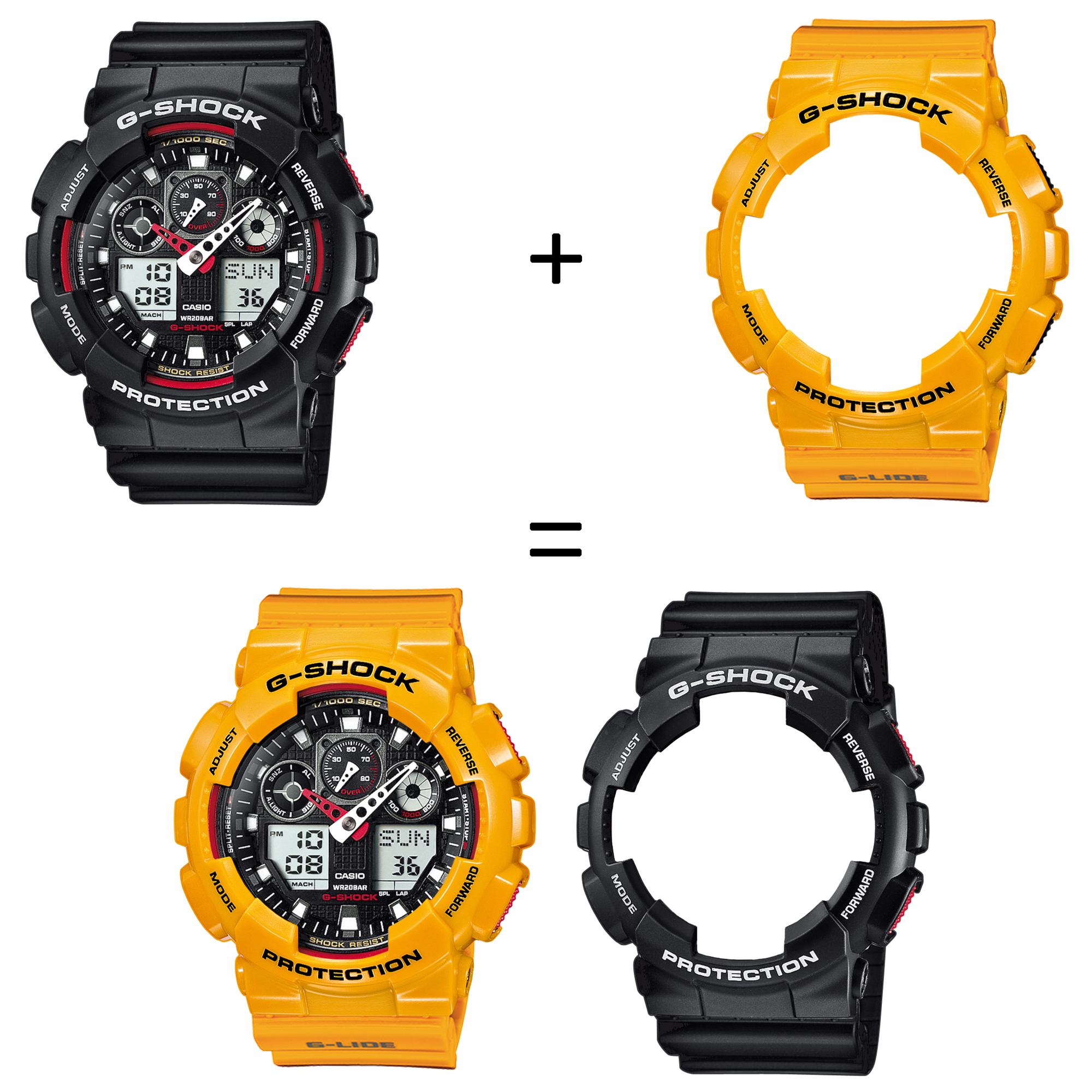 Casio SET GA-100-1A4ER + BEZEL 10347601 + PASEK 10457913 zegarek - miniatura 2