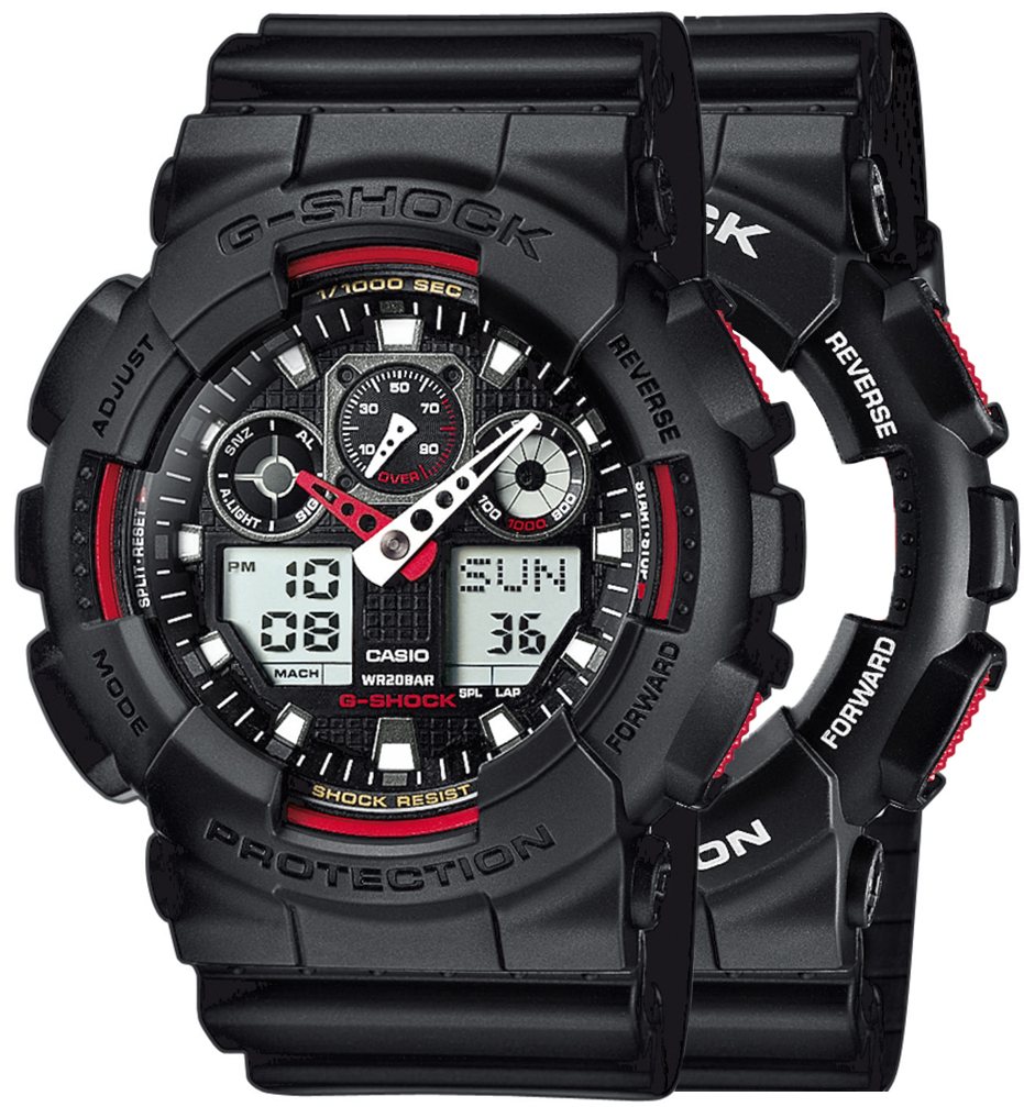  Casio G-SHOCK SET GA-100-1A4ER + BEZEL 10358741 + PASEK 10347688 
