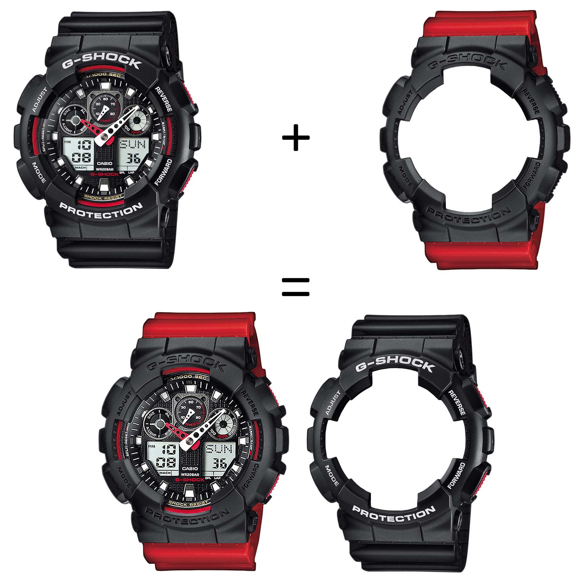 Casio SET GA-100-1A4ER + BEZEL 10358741 + PASEK 10395226 zegarek