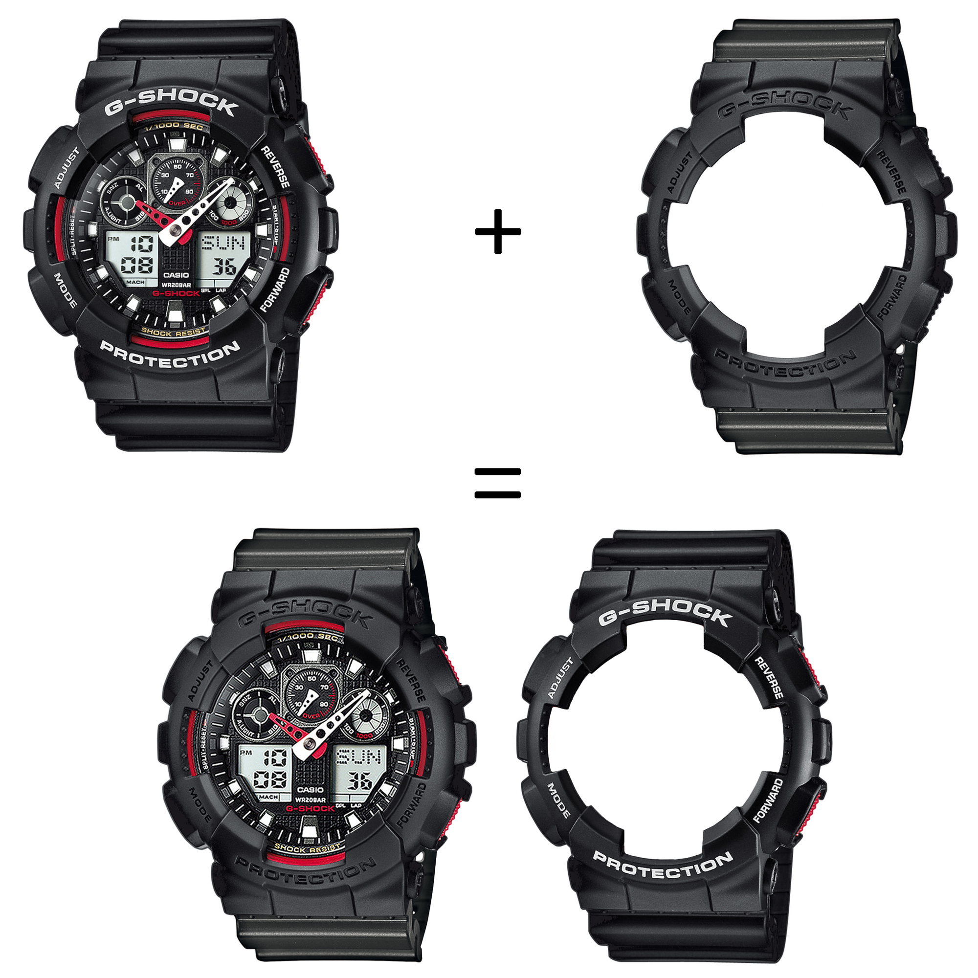 Casio SET GA-100-1A4ER + BEZEL 10358741 + PASEK 10467764 zegarek