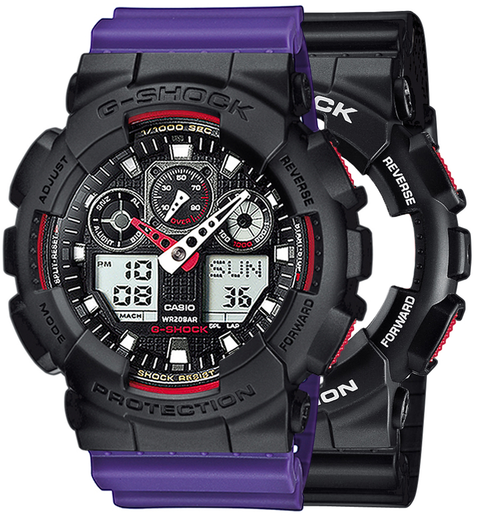  Casio G-SHOCK SET GA-100-1A4ER + BEZEL 10358741 + PASEK 10498156 