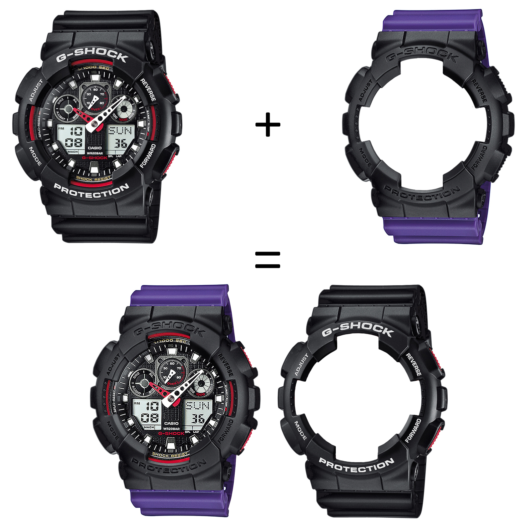 Casio SET GA-100-1A4ER + BEZEL 10358741 + PASEK 10498156 zegarek - miniatura 2
