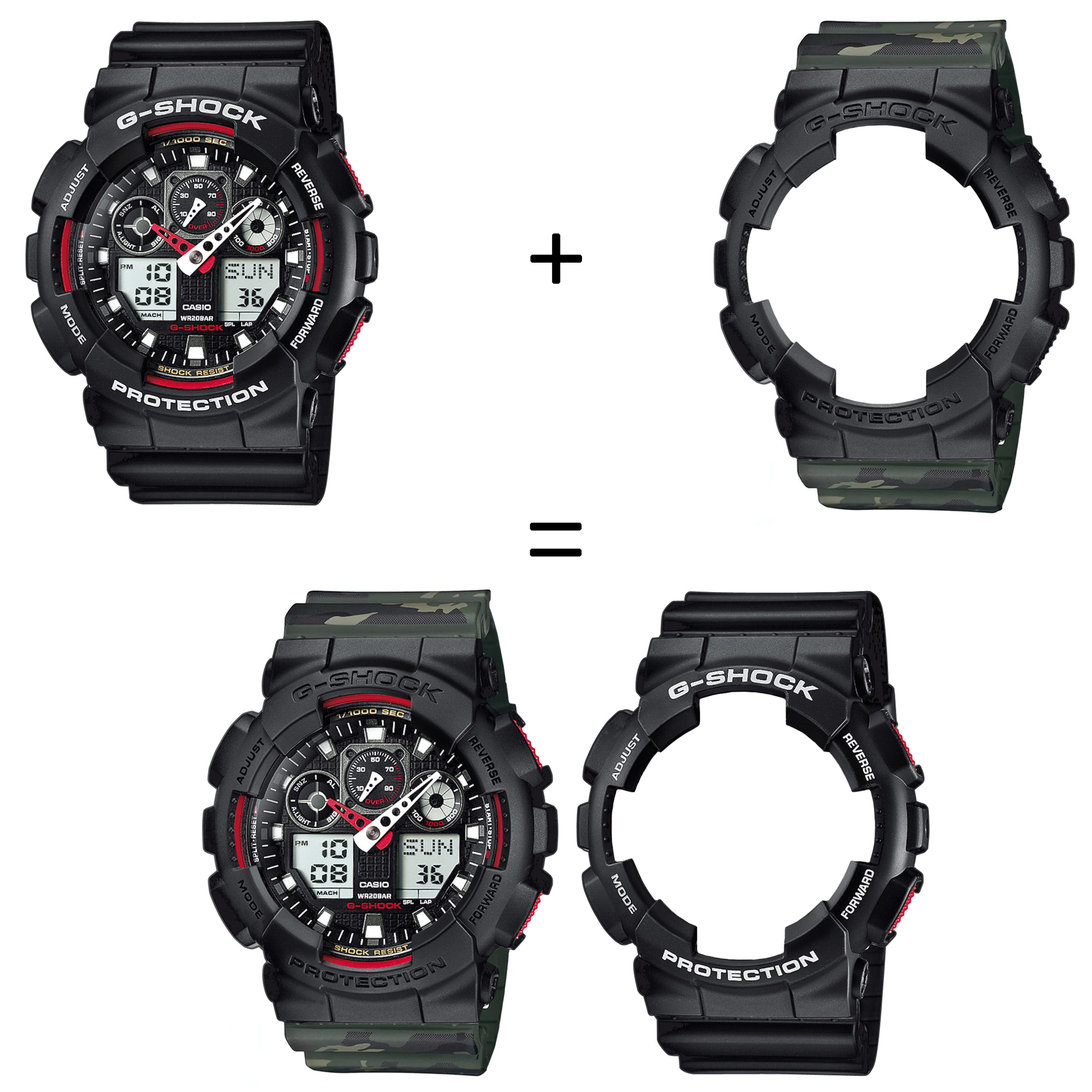 Casio SET GA-100-1A4ER + BEZEL 10358741 + PASEK 10561429 zegarek - miniatura 2