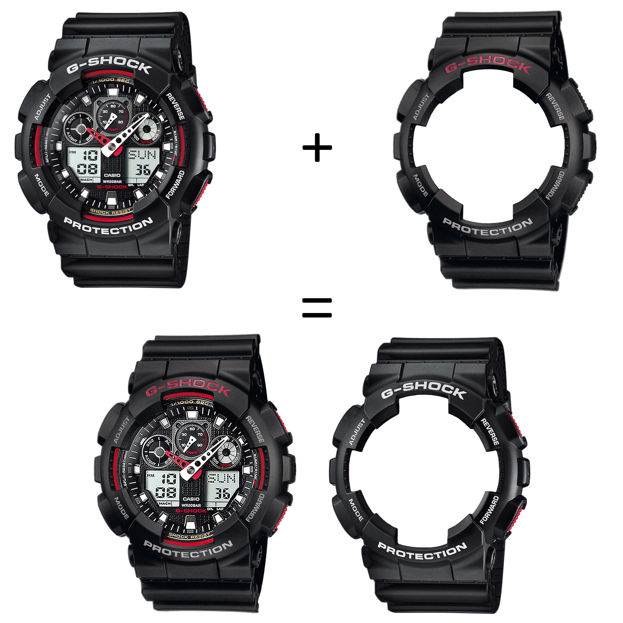 Casio SET GA-100-1A4ER + BEZEL 10378531 + PASEK 10347688 zegarek - miniatura 2