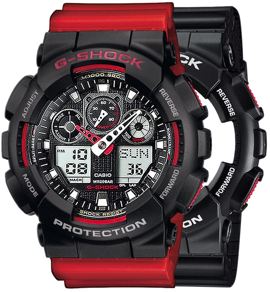  Casio G-SHOCK SET GA-100-1A4ER + BEZEL 10378531 + PASEK 10395226 