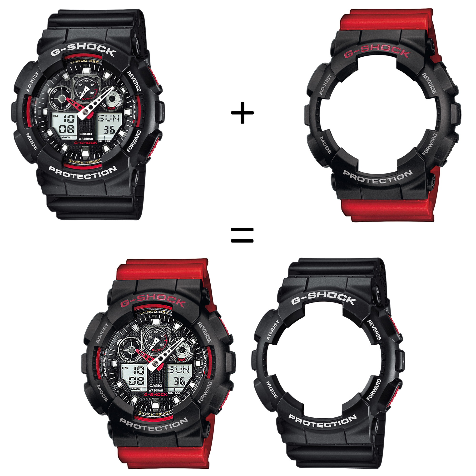 Casio SET GA-100-1A4ER + BEZEL 10378531 + PASEK 10395226 zegarek - miniatura 2