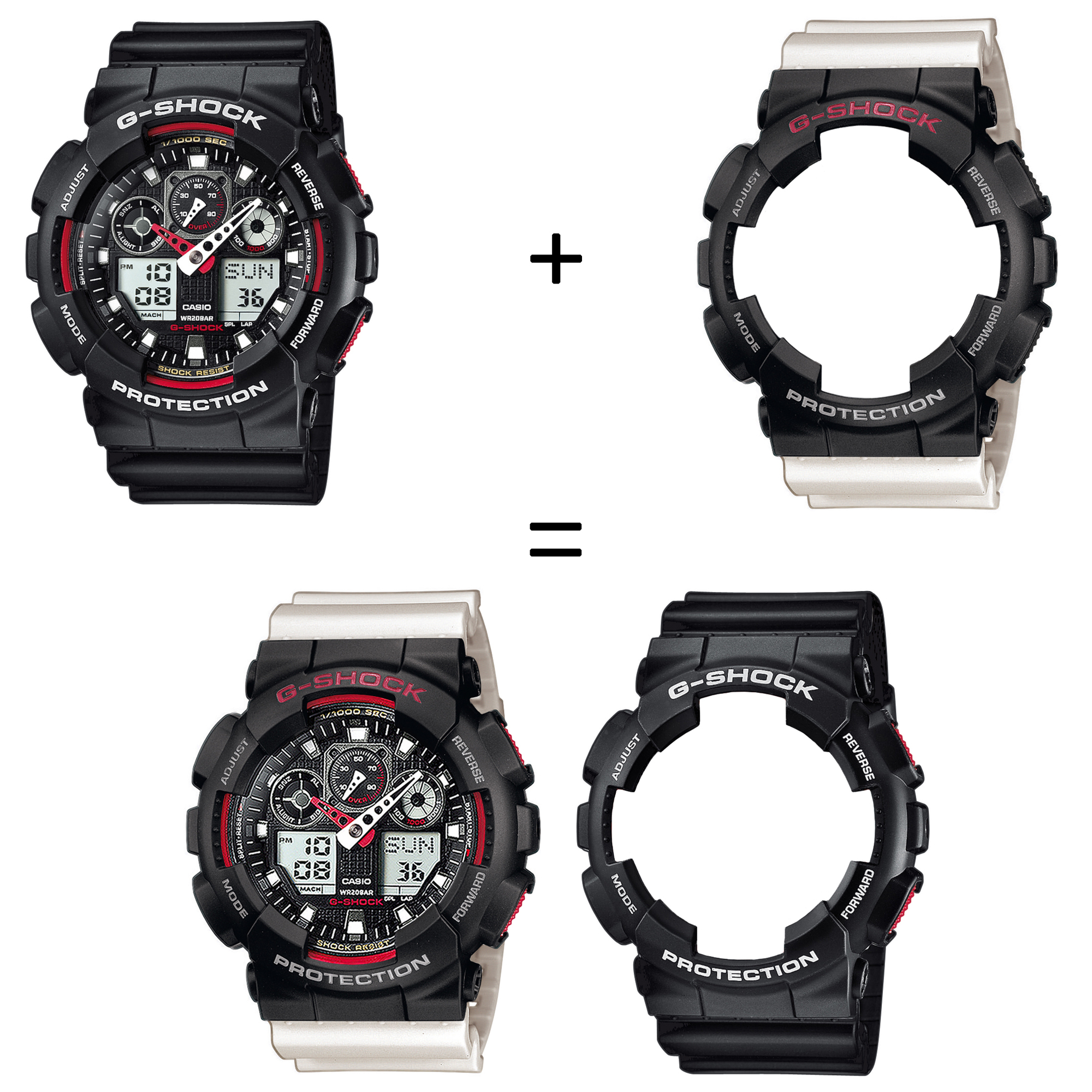 Casio SET GA-100-1A4ER + BEZEL 10378531 + PASEK 10395227 zegarek