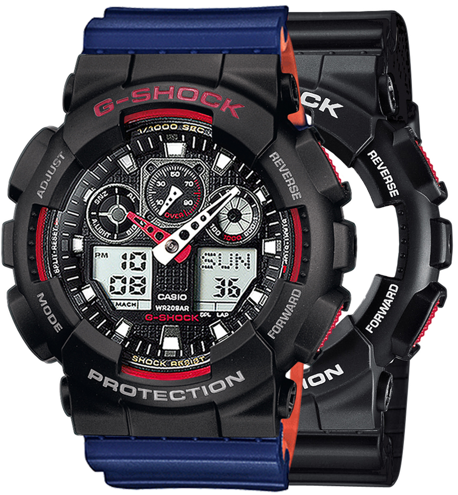  Casio G-SHOCK SET GA-100-1A4ER + BEZEL 10378531 + PASEK 10527467 
