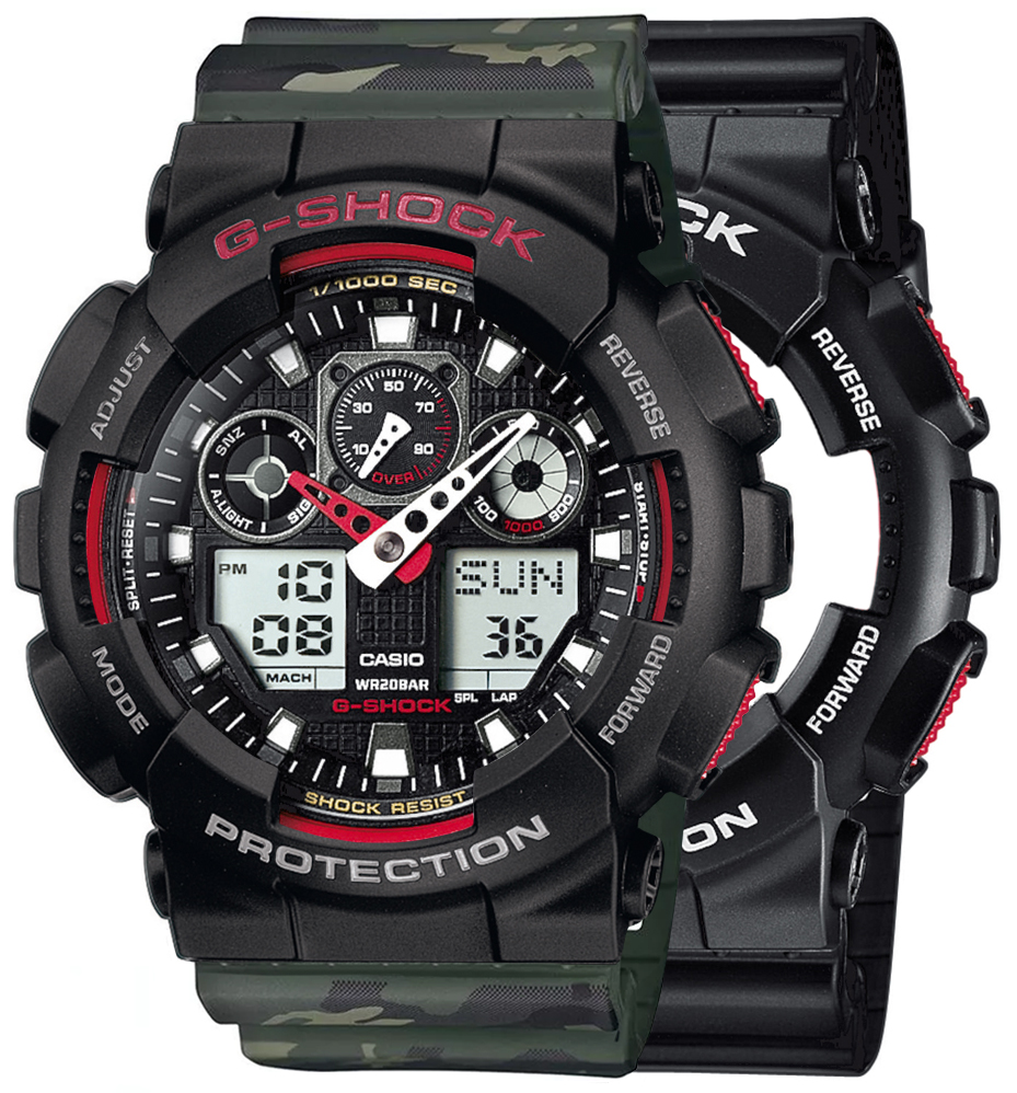  Casio G-SHOCK SET GA-100-1A4ER + BEZEL 10378531 + PASEK 10561429 
