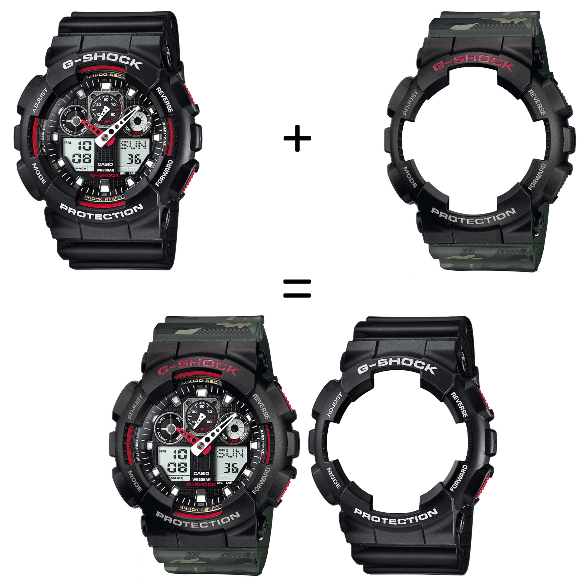 Casio SET GA-100-1A4ER + BEZEL 10378531 + PASEK 10561429 zegarek - miniatura 2