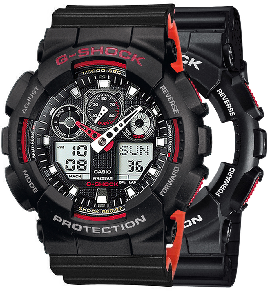  Casio G-SHOCK SET GA-100-1A4ER + BEZEL 10378531 + PASEK 10577142 