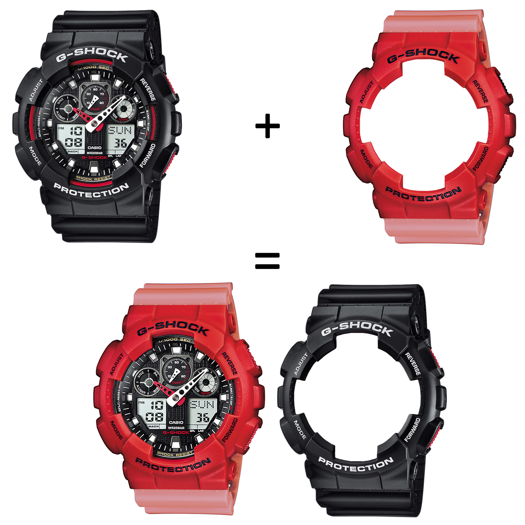 Casio SET GA-100-1A4ER + BEZEL 10395289 + PASEK 10498150 zegarek - miniatura 2