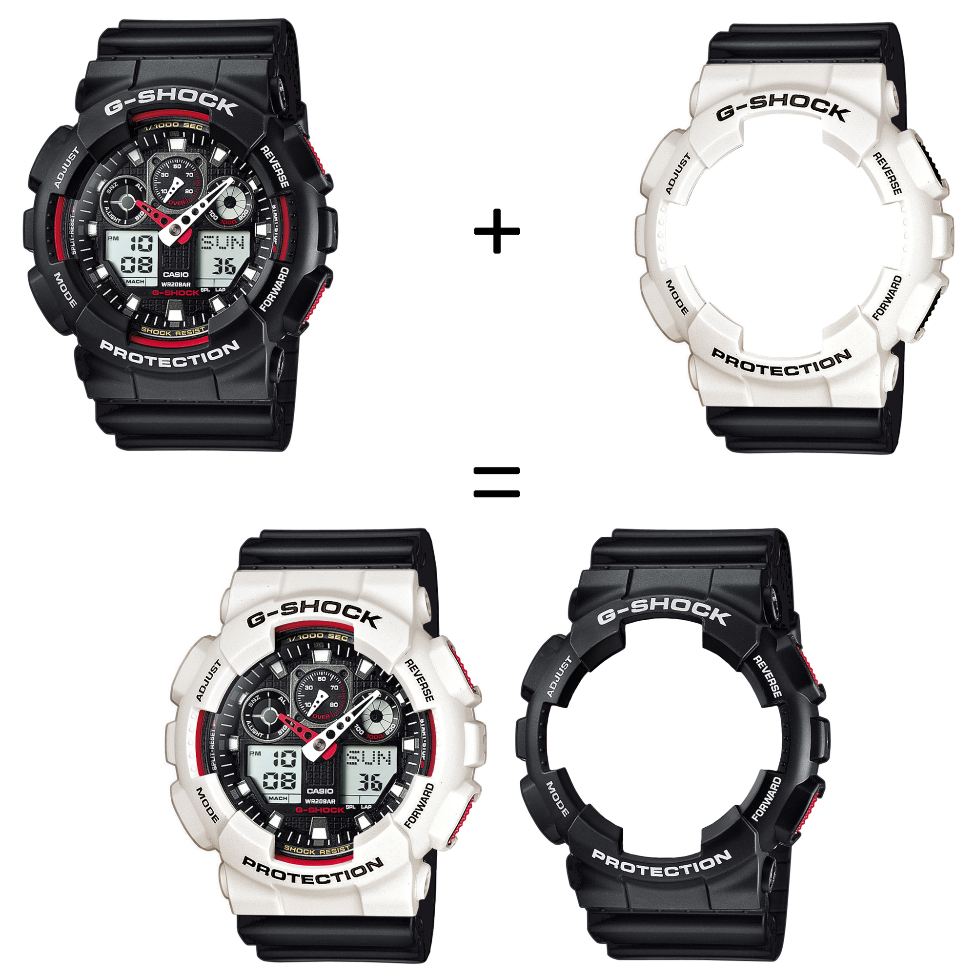 Casio SET GA-100-1A4ER + BEZEL 10395292 + PASEK 10347688 zegarek