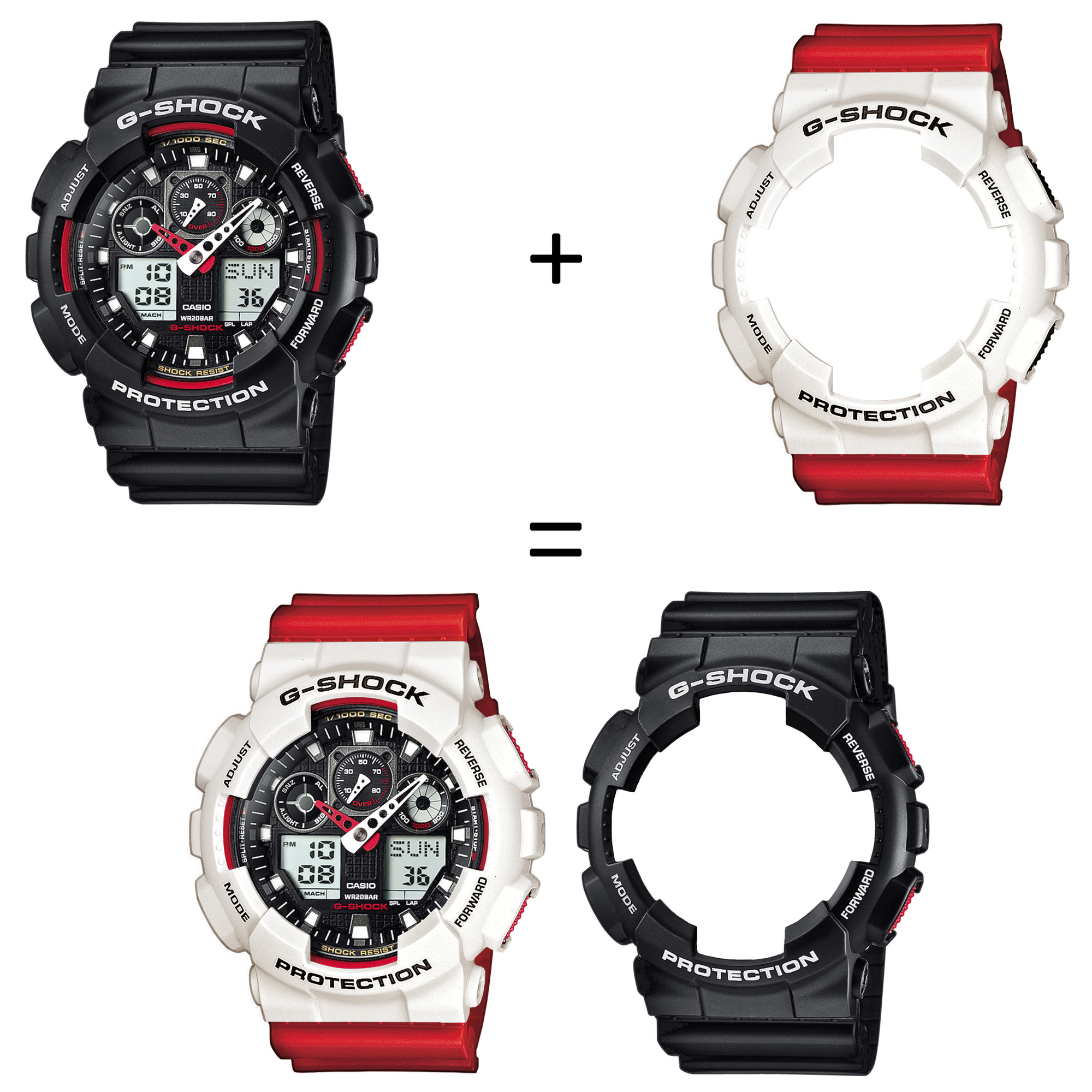 Casio SET GA-100-1A4ER + BEZEL 10395292 + PASEK 10395226 zegarek