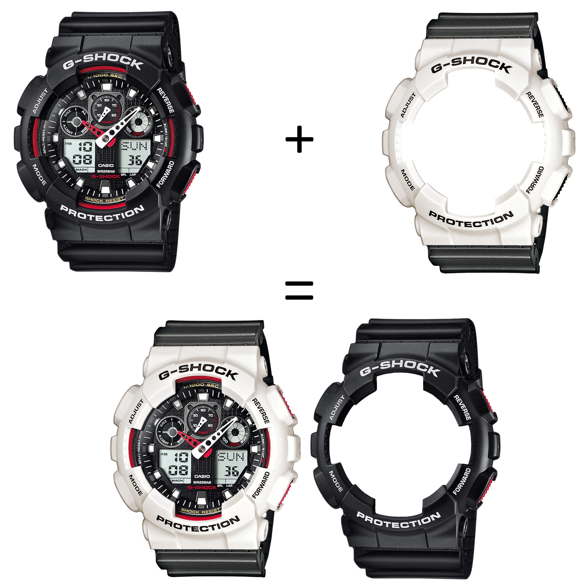 Casio SET GA-100-1A4ER + BEZEL 10395292 + PASEK 10467764 zegarek - miniatura 2