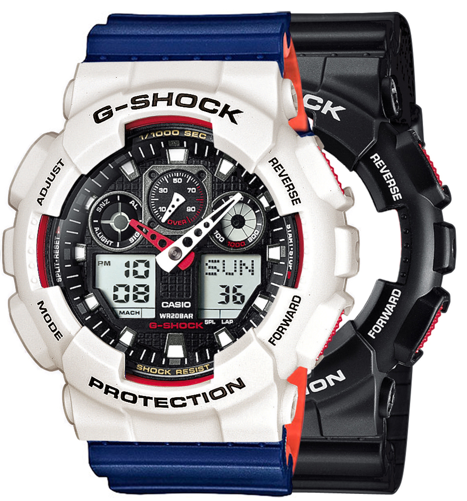  Casio G-SHOCK SET GA-100-1A4ER + BEZEL 10395292 + PASEK 10527467 