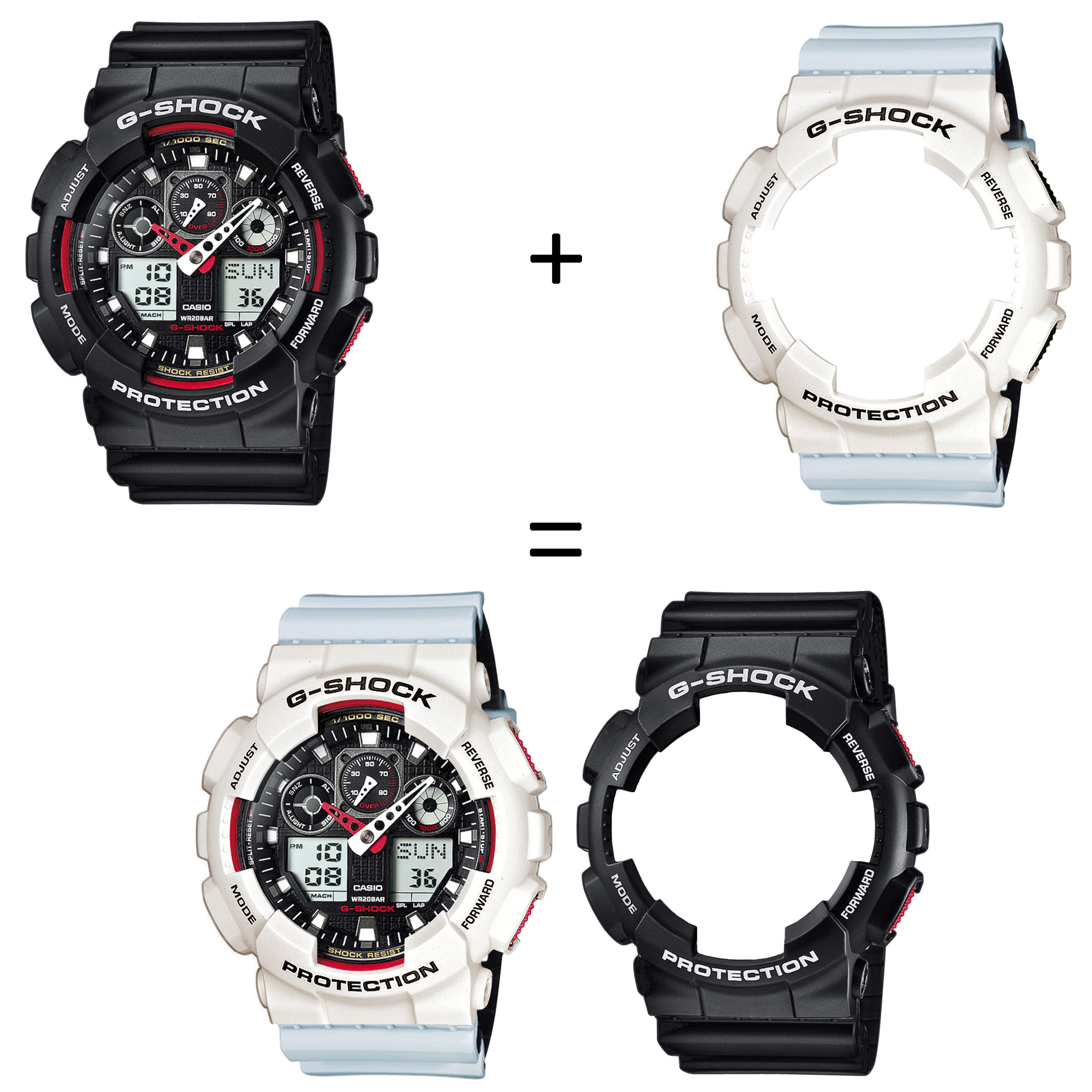 Casio SET GA-100-1A4ER + BEZEL 10395292 + PASEK 10527469 zegarek