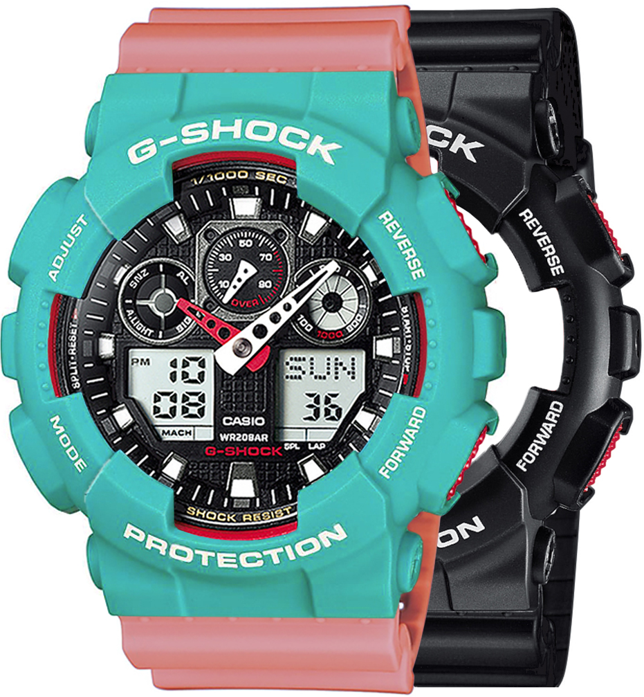  Casio G-SHOCK SET GA-100-1A4ER + BEZEL 10410475 + PASEK 10498150 