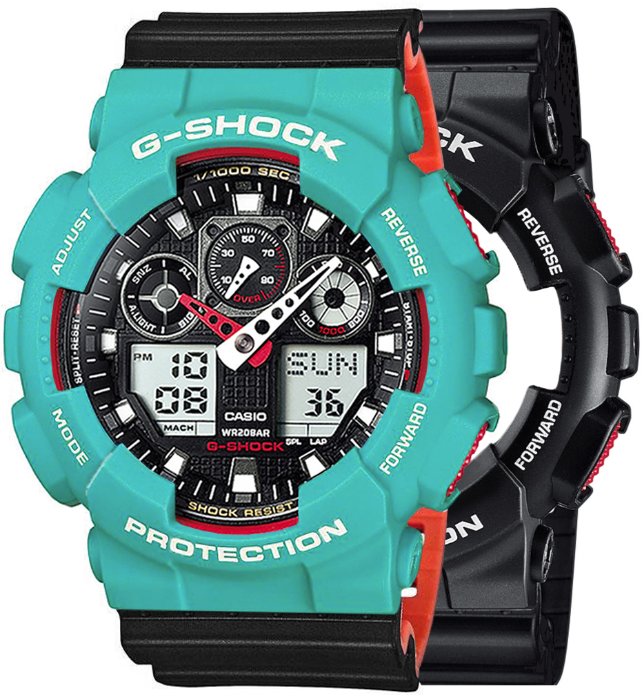  Casio G-SHOCK SET GA-100-1A4ER + BEZEL 10410475 + PASEK 10577142 