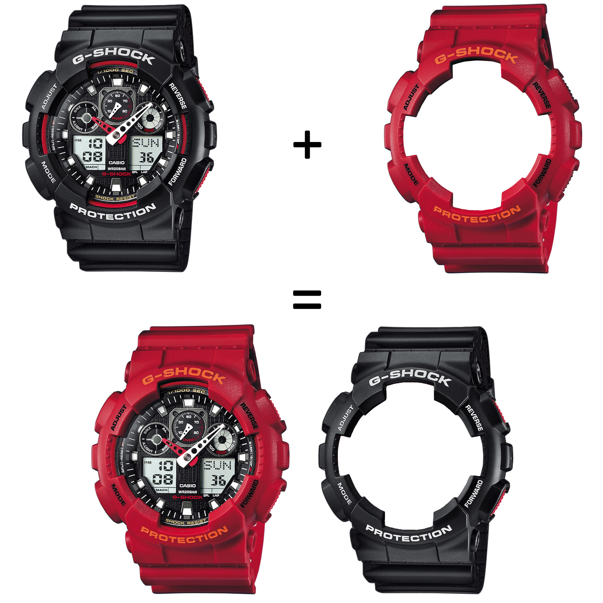 Casio SET GA-100-1A4ER + BEZEL 10441433 + PASEK 10395226 zegarek - miniatura 2