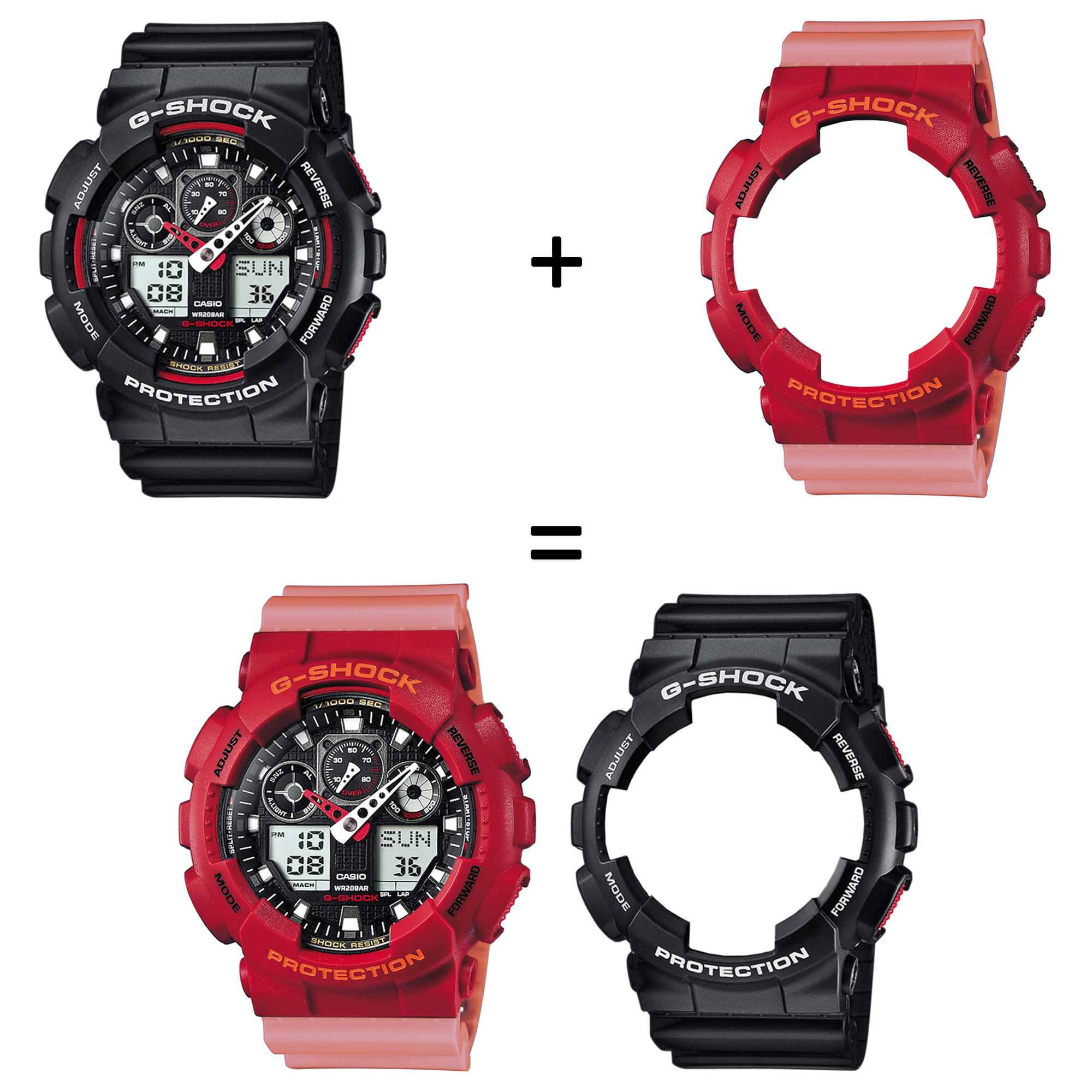 Casio SET GA-100-1A4ER + BEZEL 10441433 + PASEK 10498150 zegarek - miniatura 2