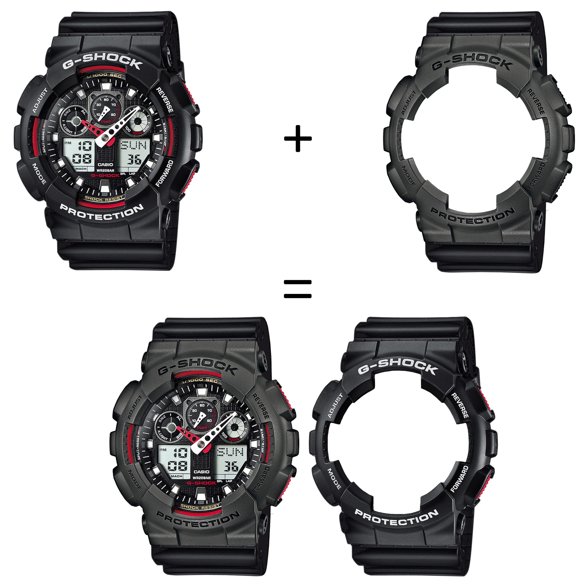 Casio SET GA-100-1A4ER + BEZEL 10467795 + PASEK 10347688 zegarek - miniatura 2