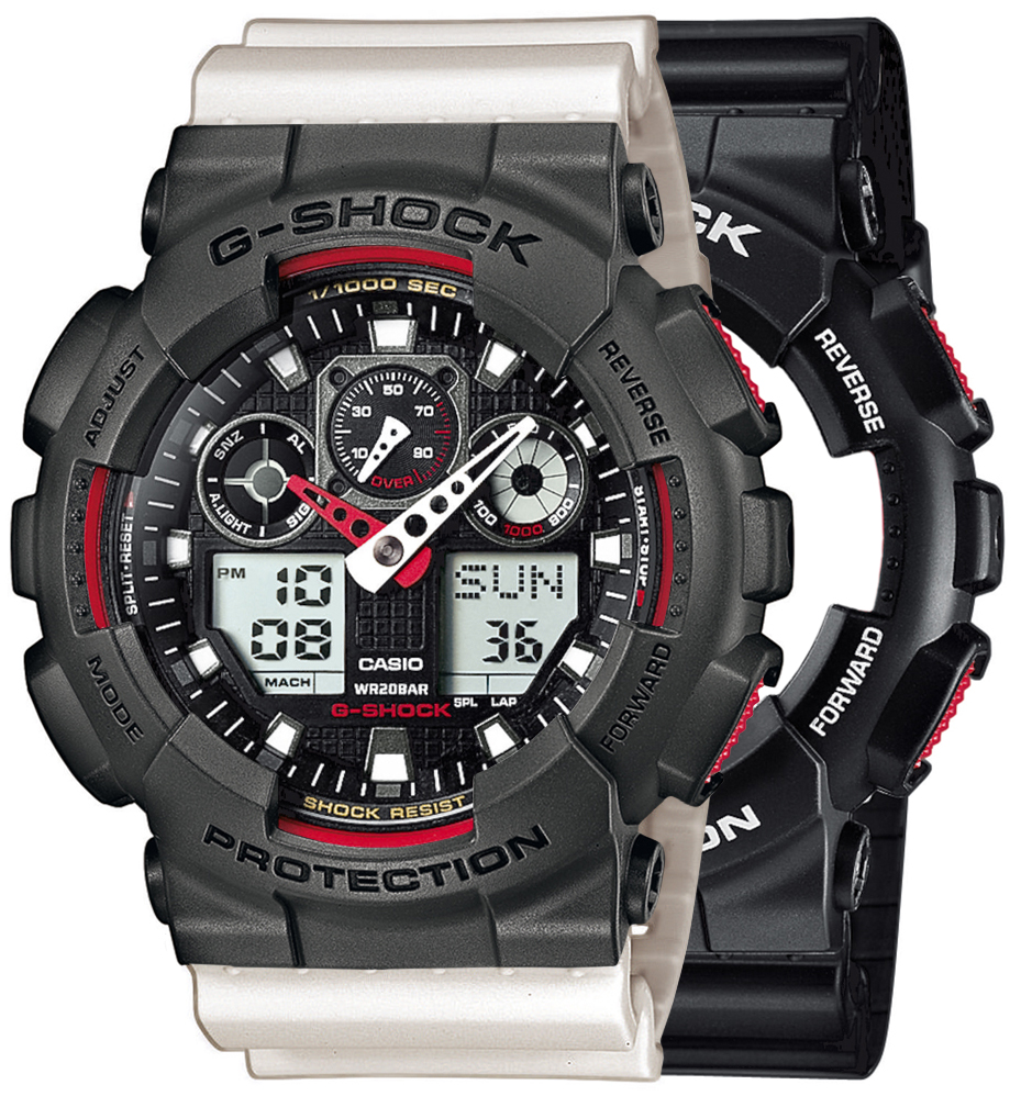  Casio G-SHOCK SET GA-100-1A4ER + BEZEL 10467795 + PASEK 10395227 