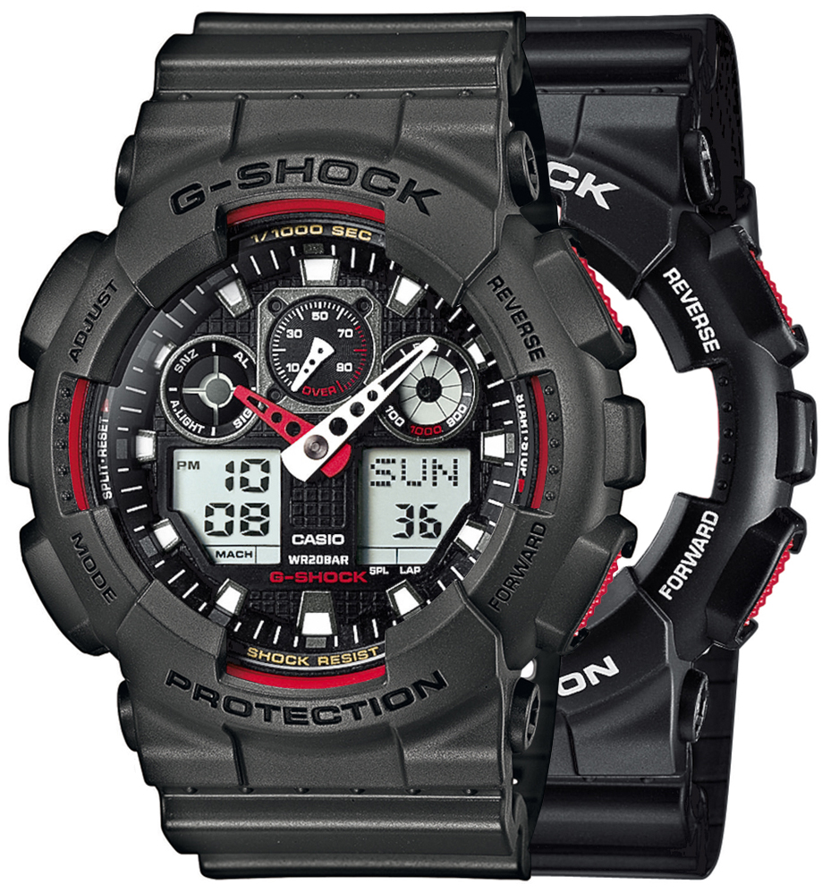  Casio G-SHOCK SET GA-100-1A4ER + BEZEL 10467795 + PASEK 10467764 