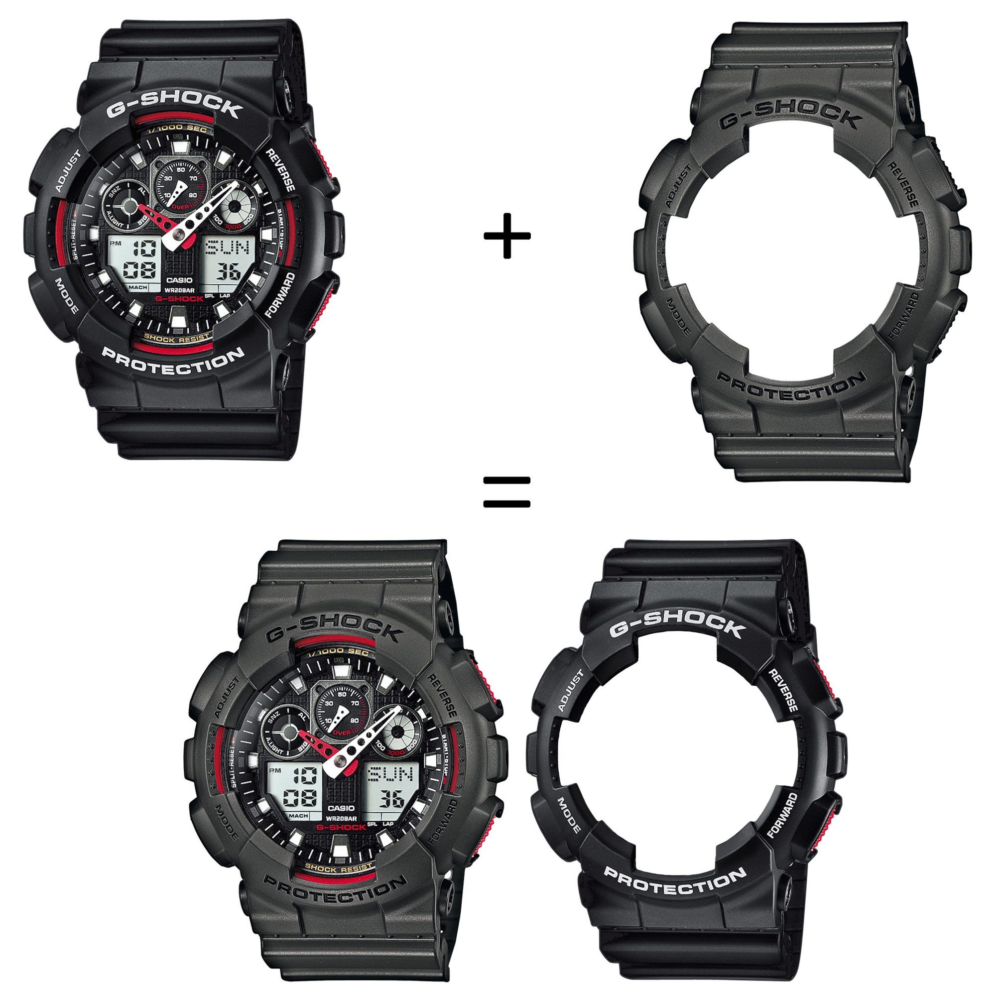 Casio SET GA-100-1A4ER + BEZEL 10467795 + PASEK 10467764 zegarek - miniatura 2