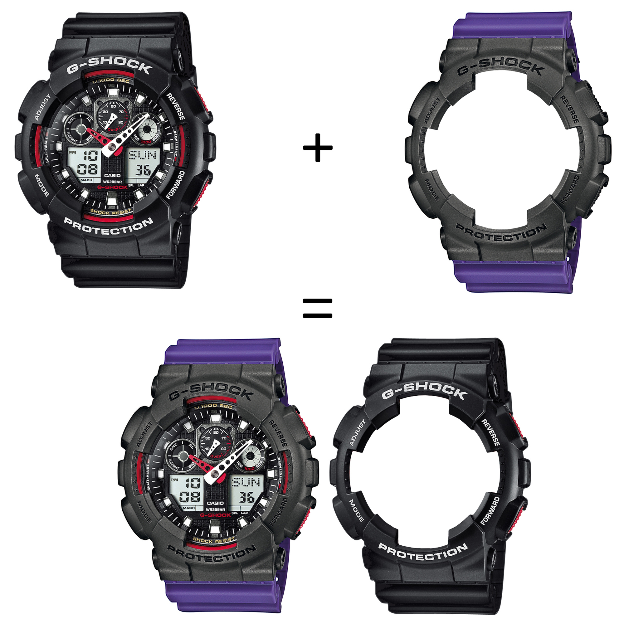 Casio SET GA-100-1A4ER + BEZEL 10467795 + PASEK 10498156 zegarek - miniatura 2