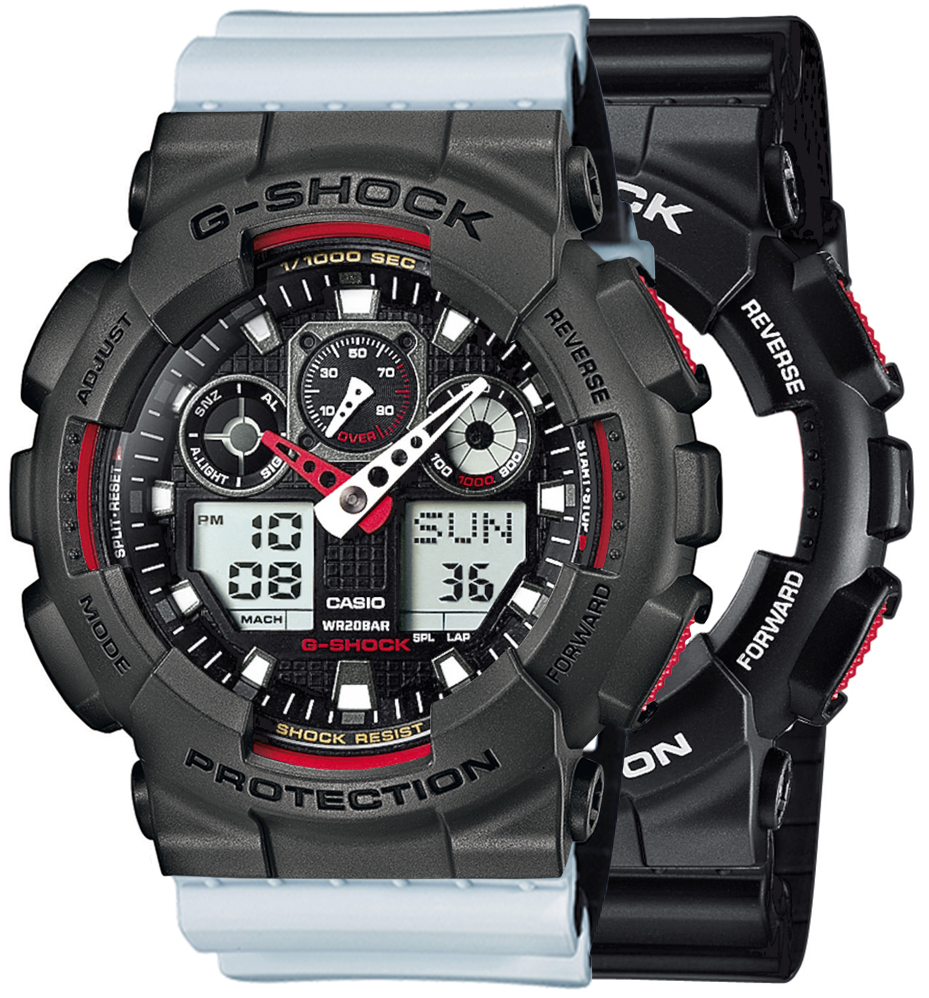  Casio G-SHOCK SET GA-100-1A4ER + BEZEL 10467795 + PASEK 10527469 