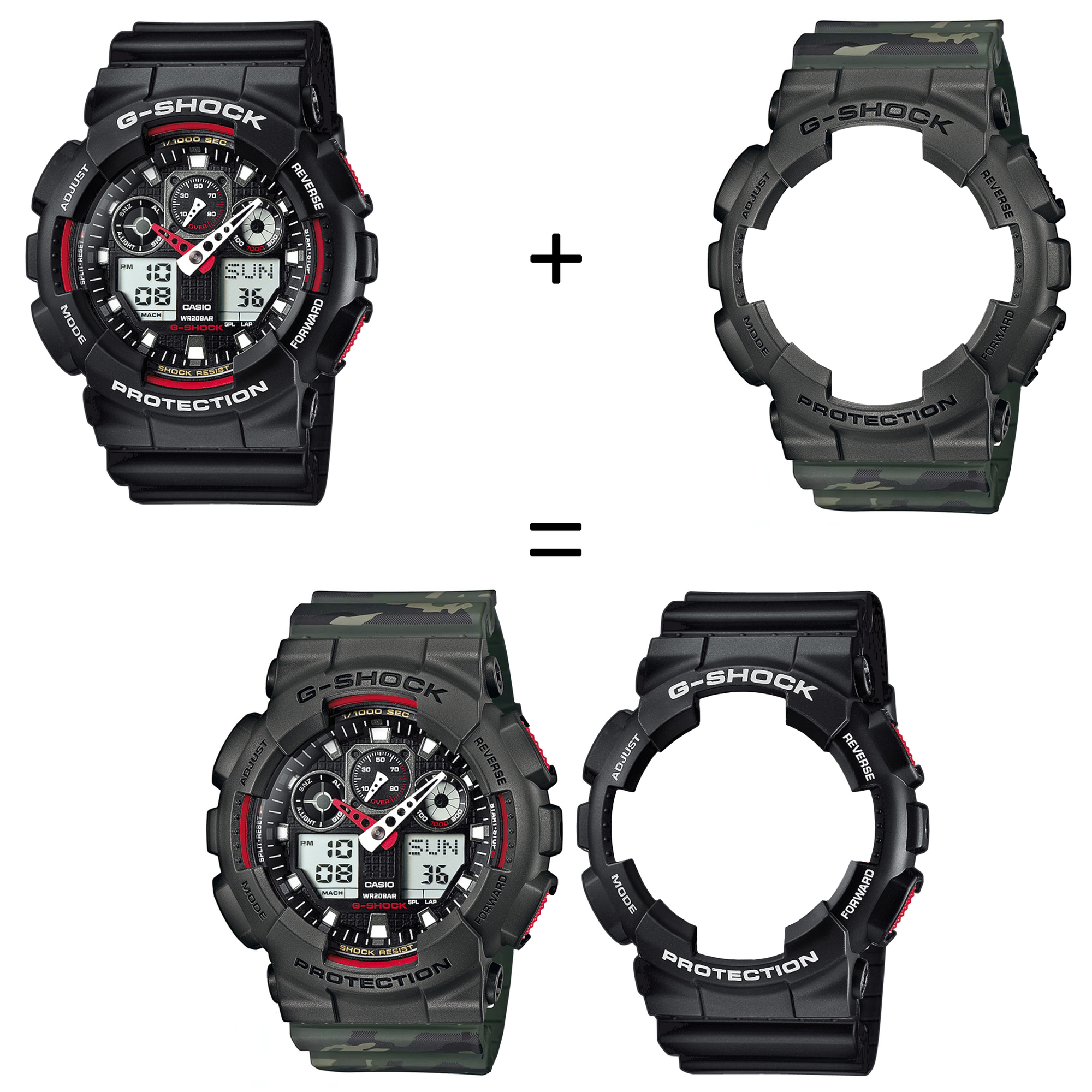 Casio SET GA-100-1A4ER + BEZEL 10467795 + PASEK 10561429 zegarek - miniatura 2