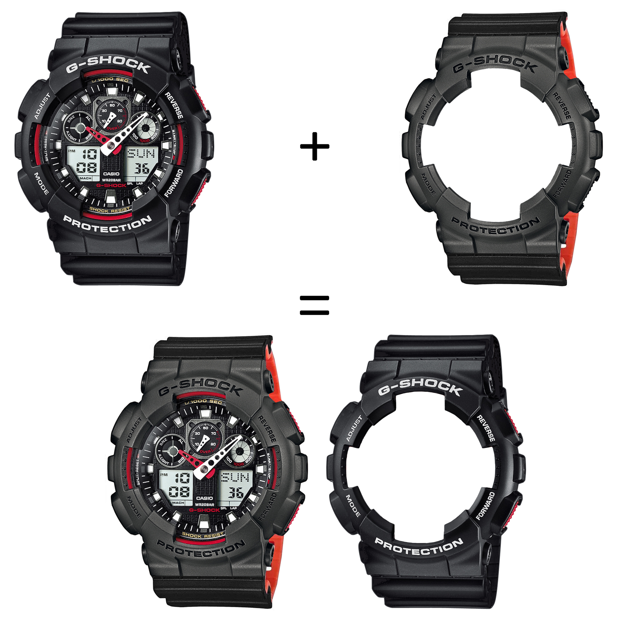 Casio SET GA-100-1A4ER + BEZEL 10467795 + PASEK 10577142 zegarek - miniatura 2