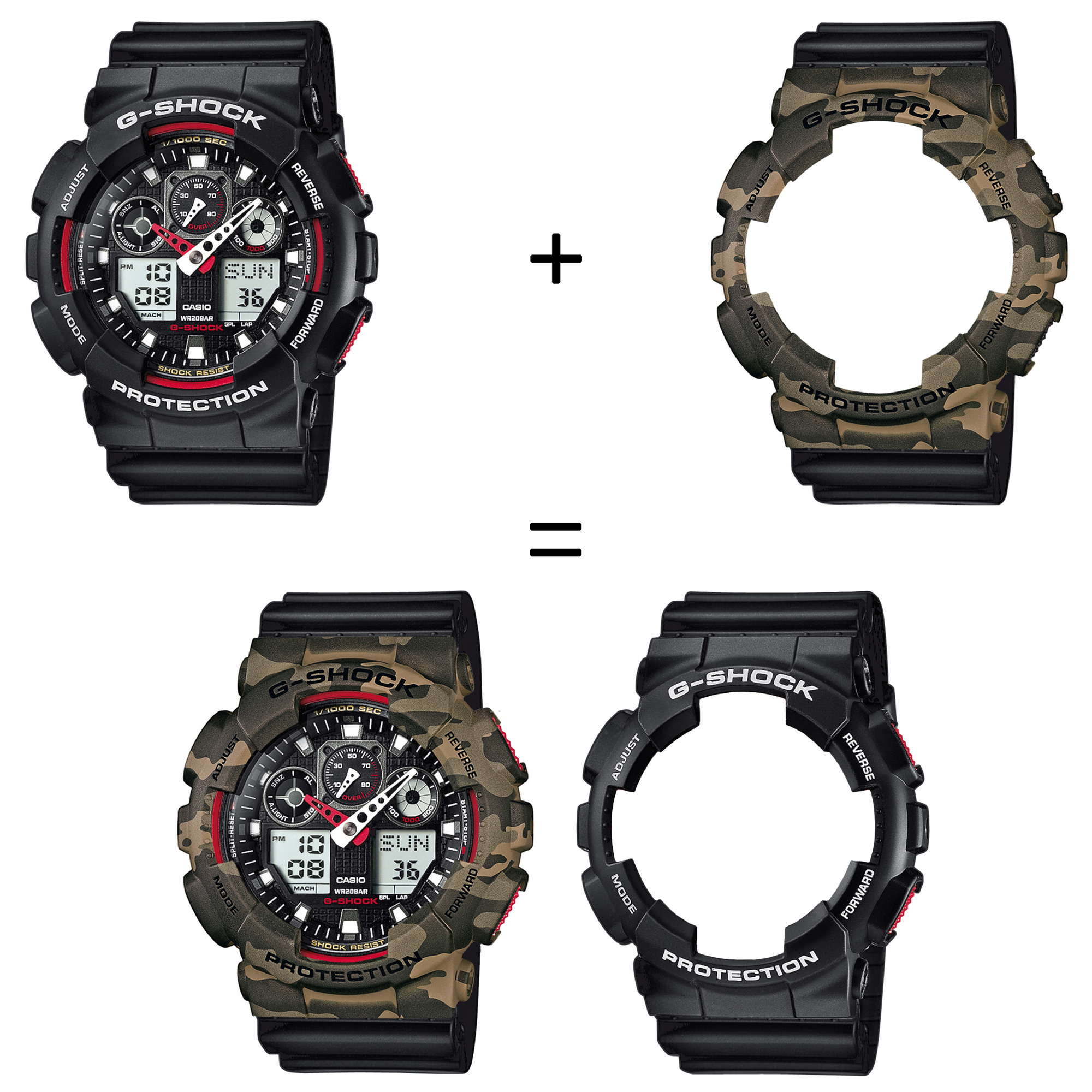 Casio SET GA-100-1A4ER + BEZEL 10507070 + PASEK 10347688 zegarek