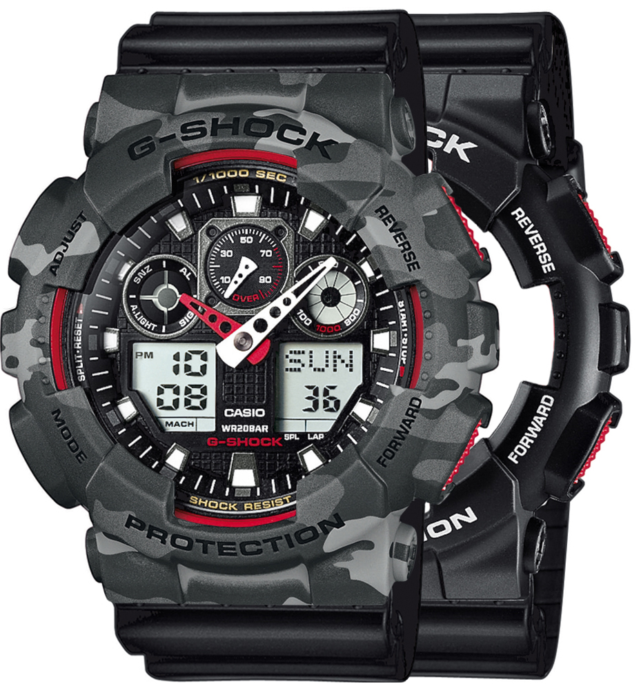  Casio G-SHOCK SET GA-100-1A4ER + BEZEL 10507071 + PASEK 10347688 