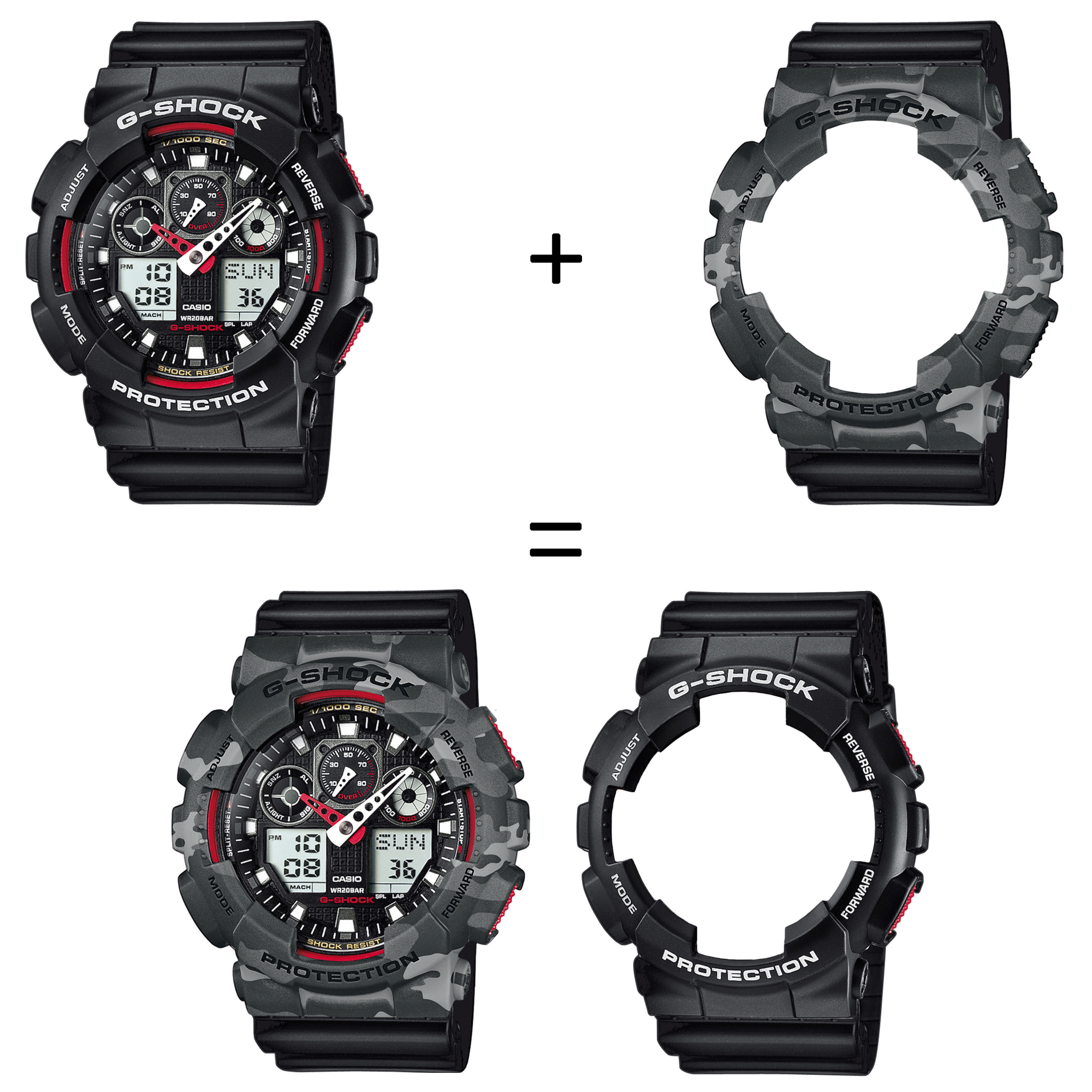 Casio SET GA-100-1A4ER + BEZEL 10507071 + PASEK 10347688 zegarek - miniatura 2