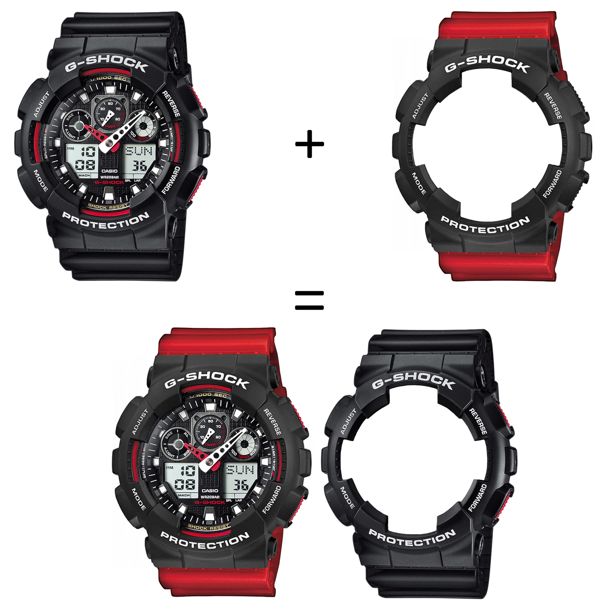 Casio SET GA-100-1A4ER + BEZEL 10508136 + PASEK 10395226 zegarek - miniatura 2