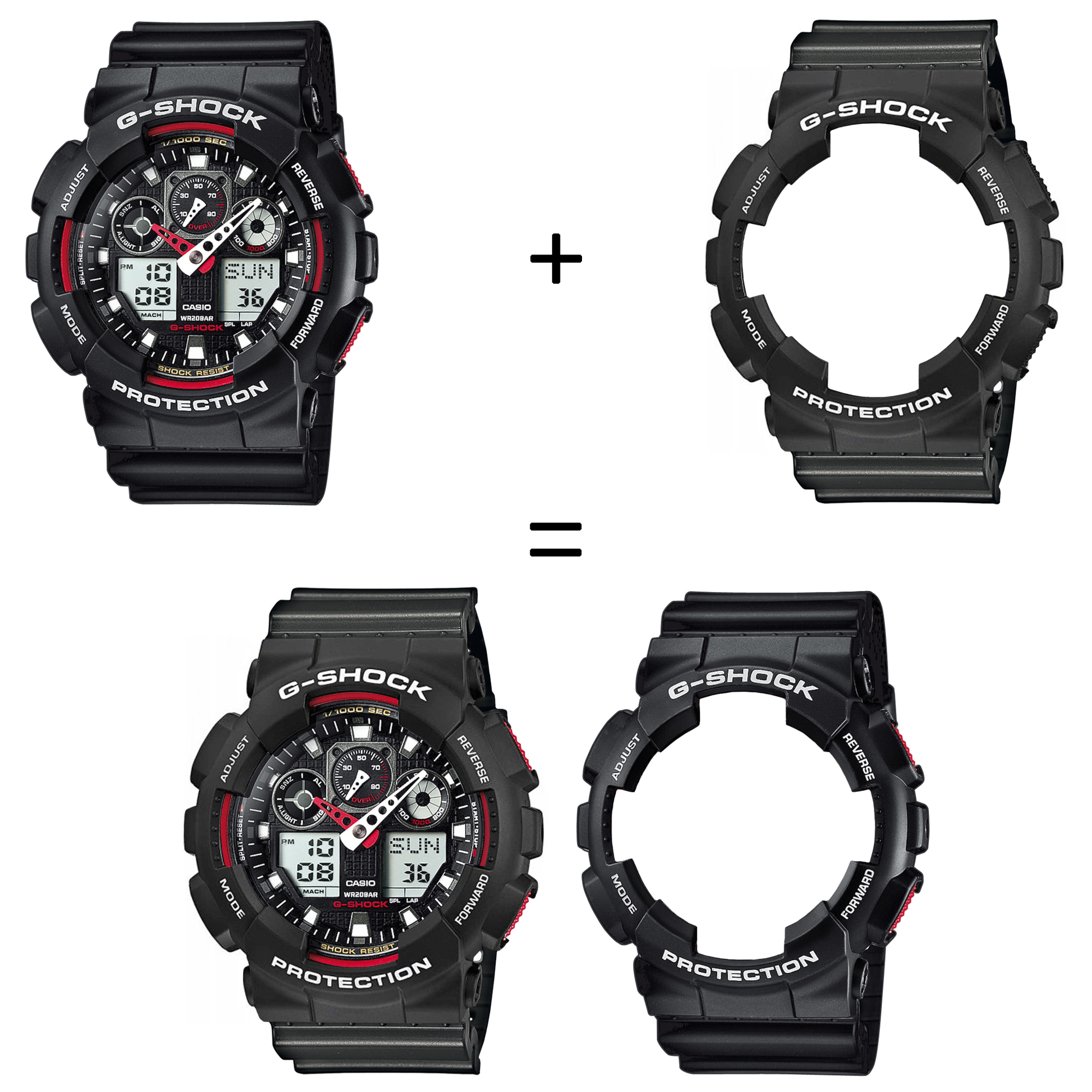 Casio SET GA-100-1A4ER + BEZEL 10508136 + PASEK 10467764 zegarek - miniatura 2