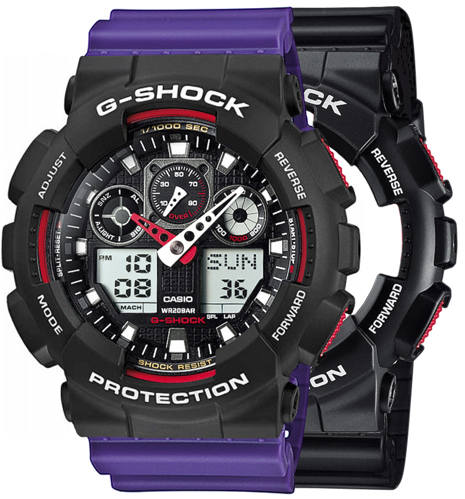  Casio G-SHOCK SET GA-100-1A4ER + BEZEL 10508136 + PASEK 10498156 