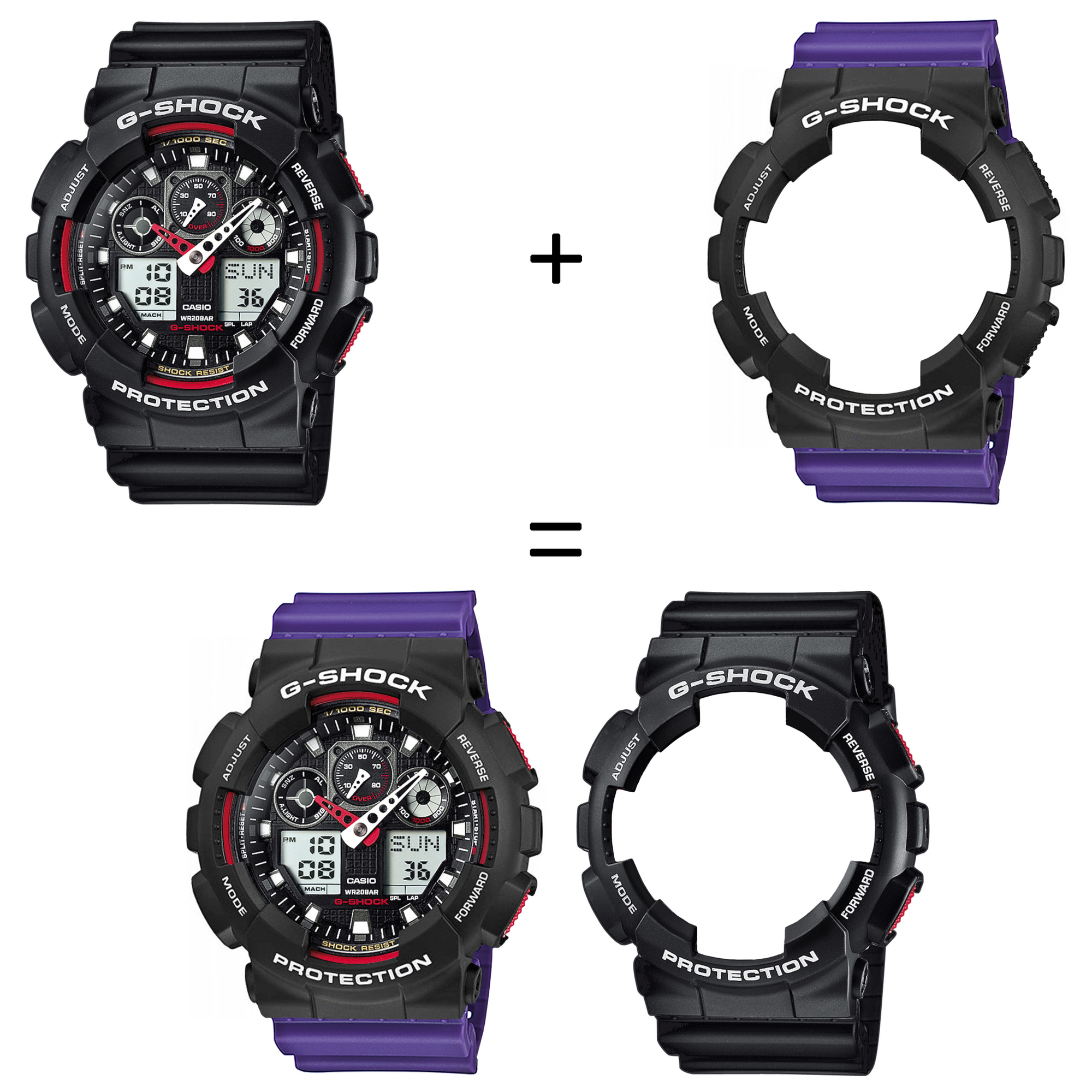 Casio SET GA-100-1A4ER + BEZEL 10508136 + PASEK 10498156 zegarek - miniatura 2