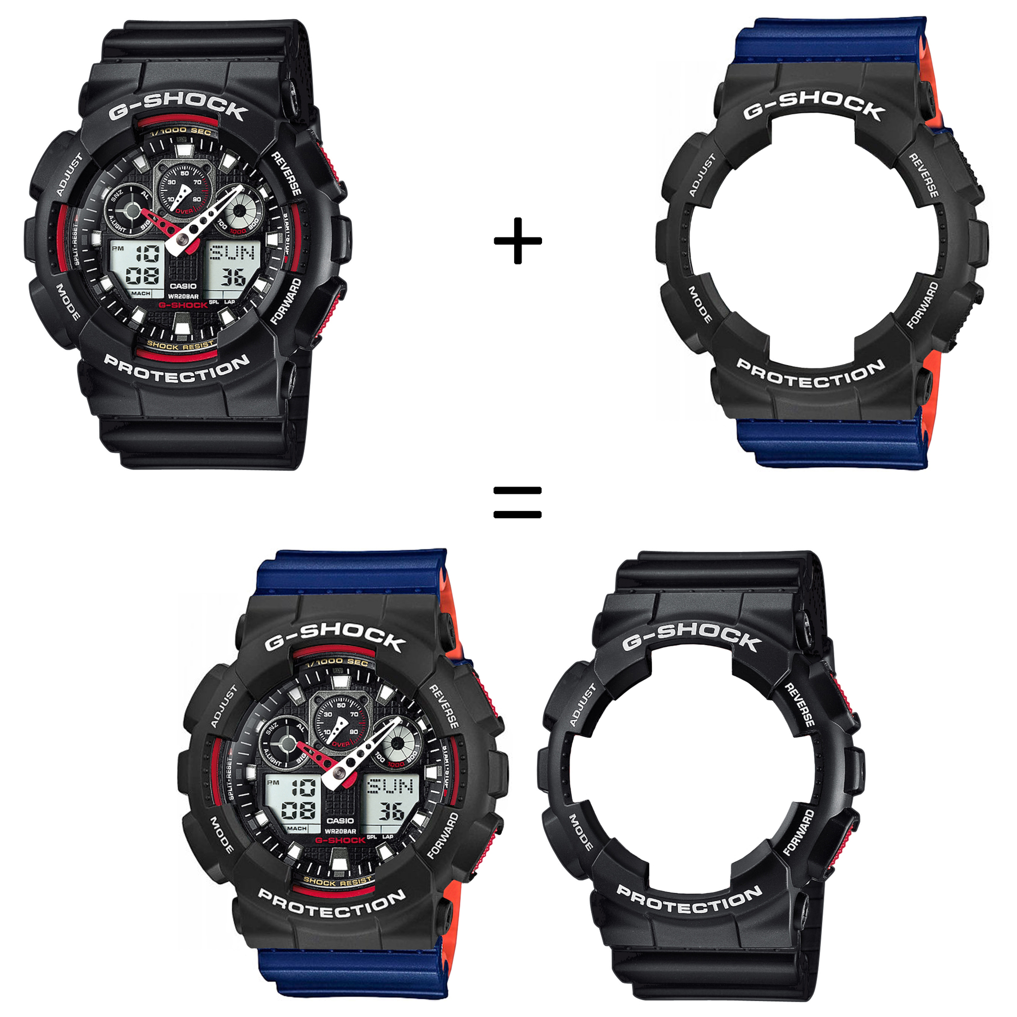 Casio SET GA-100-1A4ER + BEZEL 10508136 + PASEK 10527467 zegarek - miniatura 2