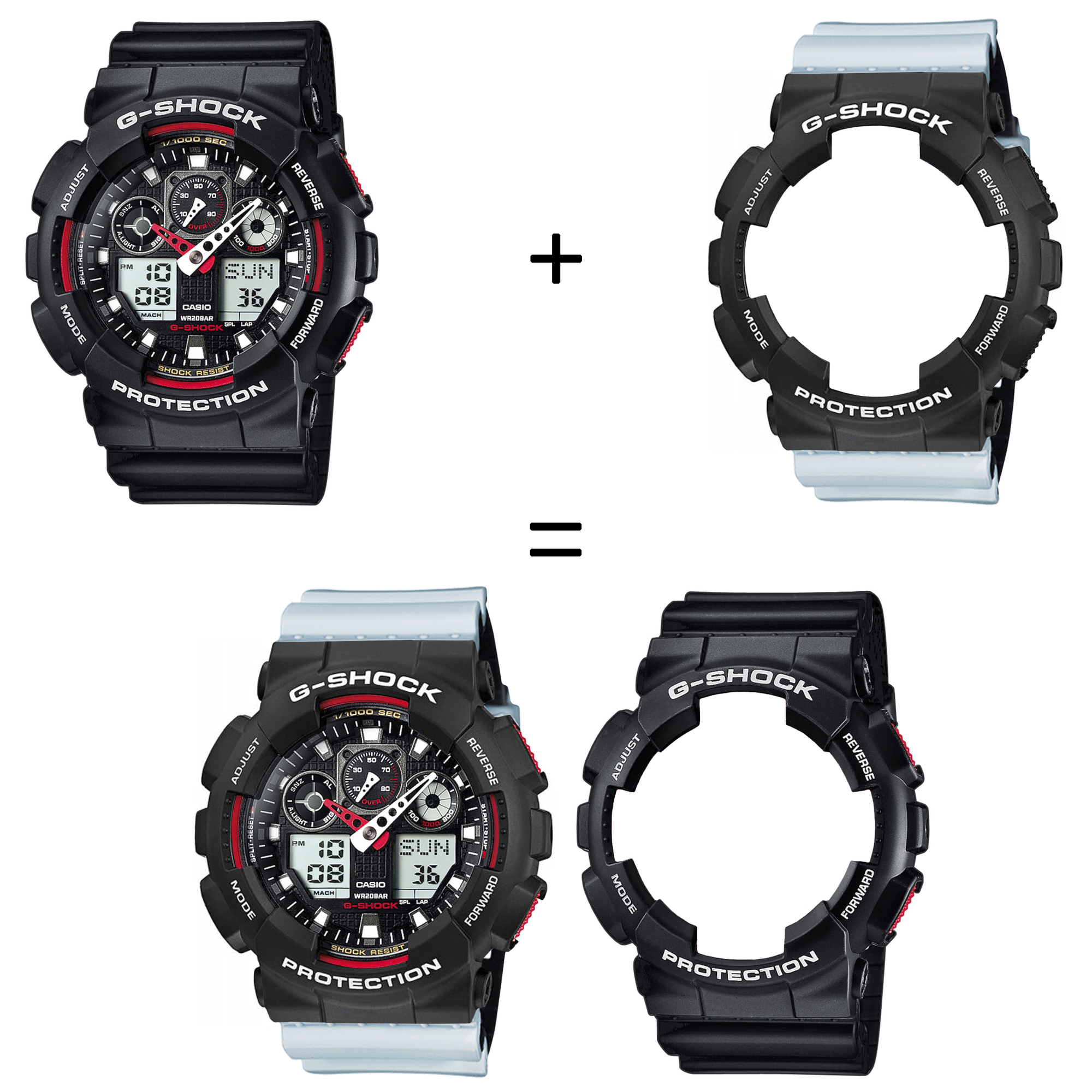 Casio SET GA-100-1A4ER + BEZEL 10508136 + PASEK 10527469 zegarek - miniatura 2