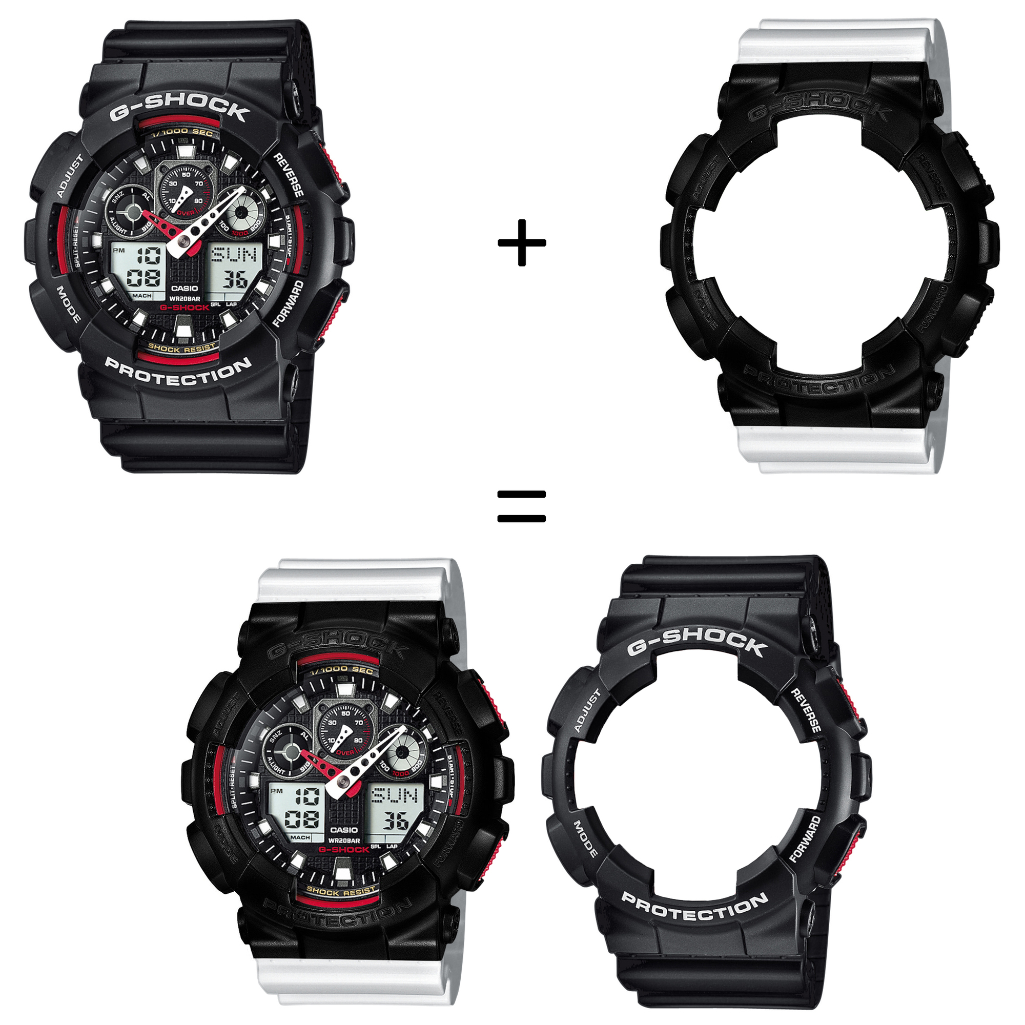 Casio SET GA-100-1A4ER + BEZEL 10523429 + PASEK 10347710 zegarek