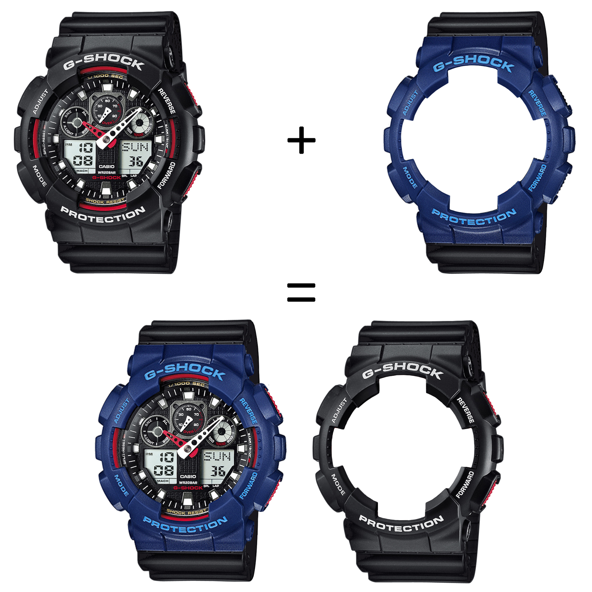 Casio SET GA-100-1A4ER + BEZEL 10527398 + PASEK 10347688 zegarek - miniatura 2