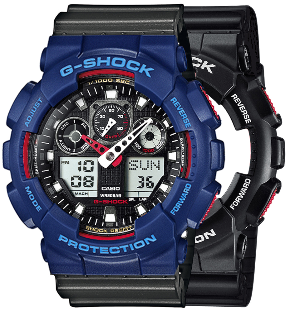  Casio G-SHOCK SET GA-100-1A4ER + BEZEL 10527398 + PASEK 10467764 