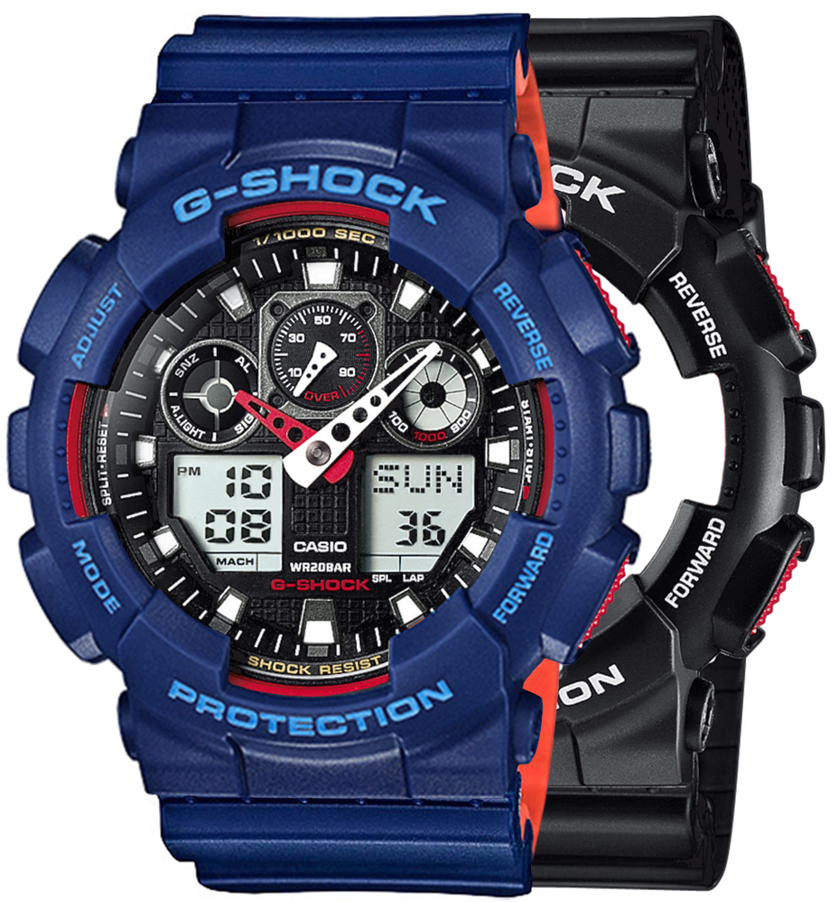  Casio G-SHOCK SET GA-100-1A4ER + BEZEL 10527398 + PASEK 10527467 