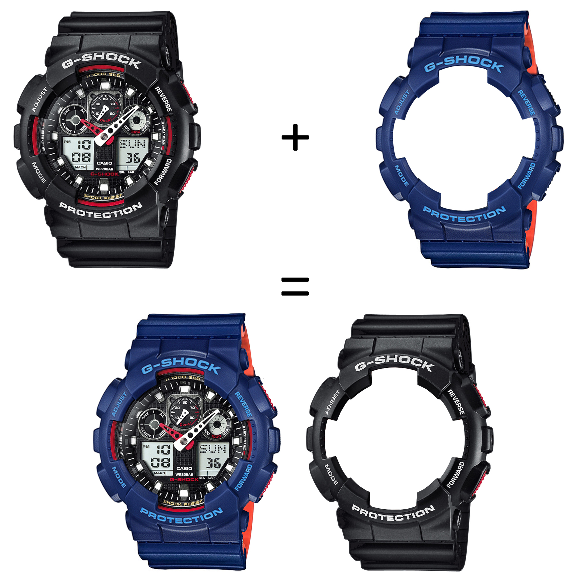 Casio SET GA-100-1A4ER + BEZEL 10527398 + PASEK 10527467 zegarek - miniatura 2