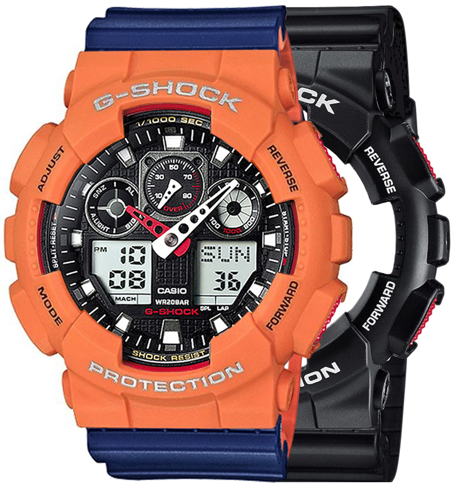 Casio G-SHOCK SET GA-100-1A4ER + BEZEL 10589006 + PASEK 10527467 