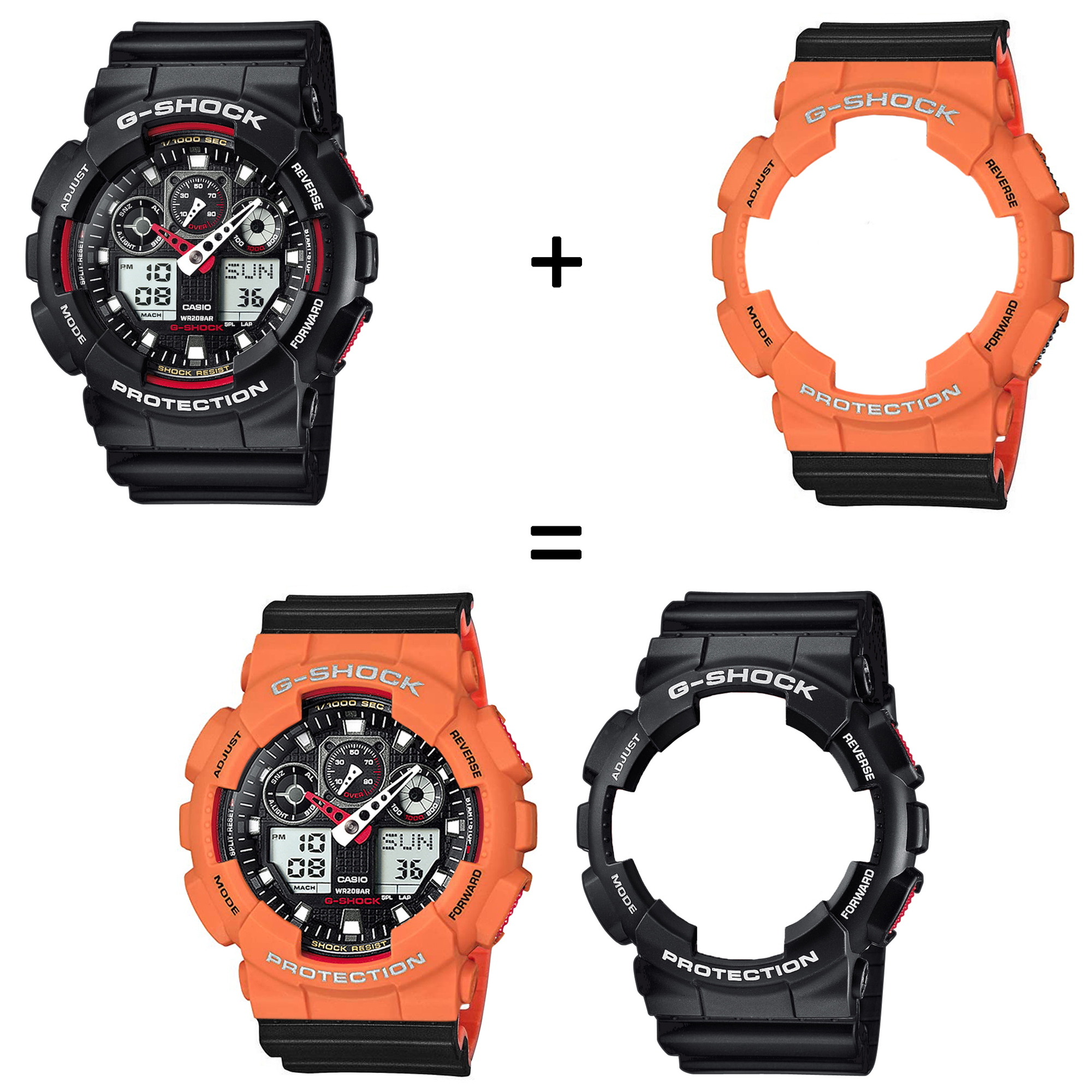 Casio SET GA-100-1A4ER + BEZEL 10589006 + PASEK 10577142 zegarek - miniatura 2